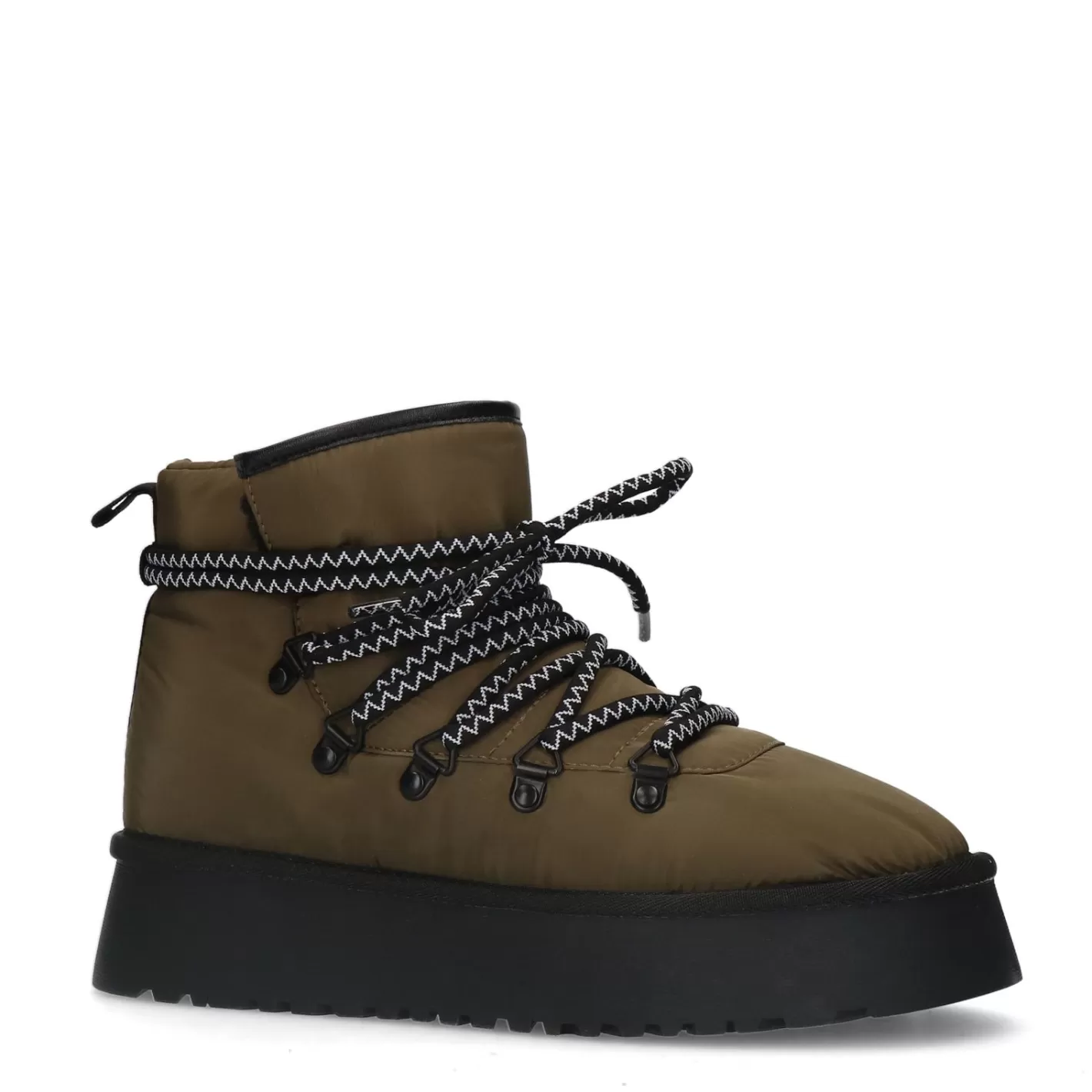 Bottines A Lacets Matelassees Avec Semelle Plateforme - Vert Fonce<Sacha Hot