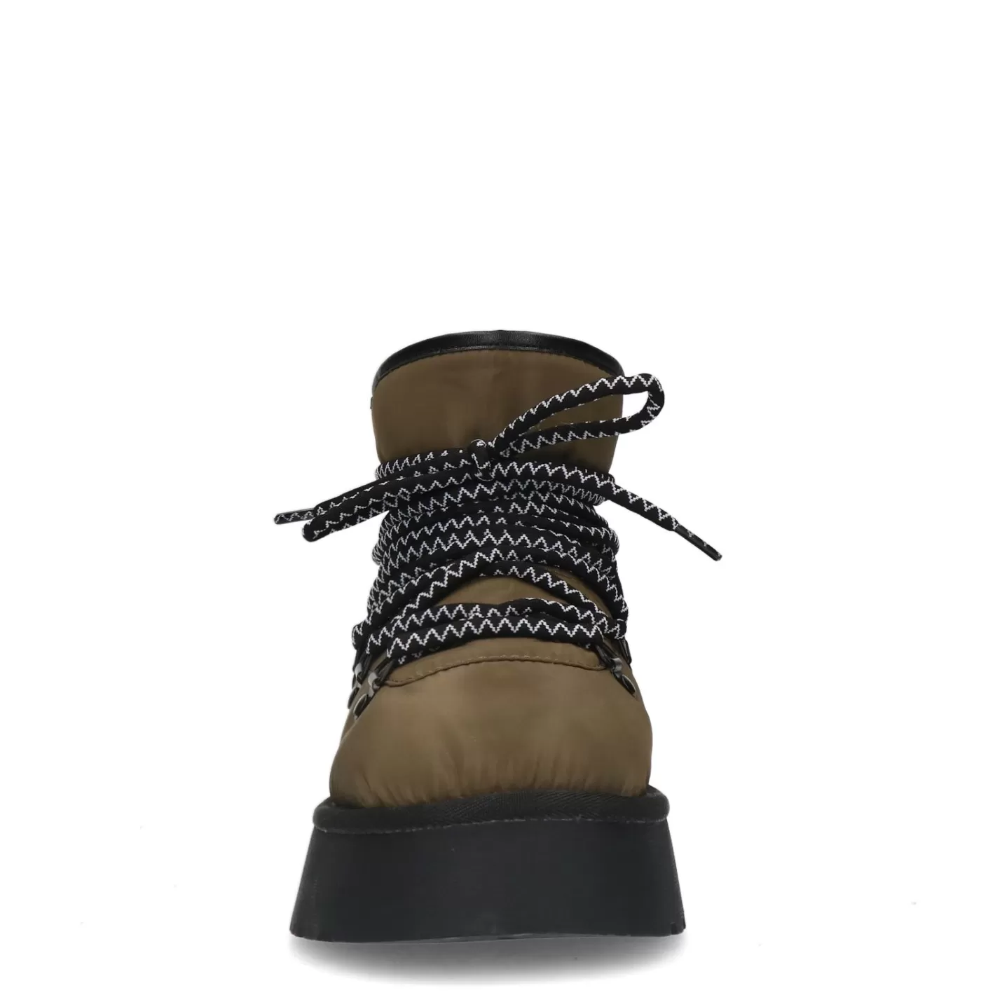Bottines A Lacets Matelassees Avec Semelle Plateforme - Vert Fonce<Sacha Hot