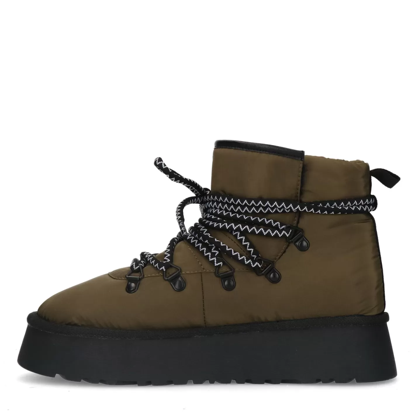 Bottines A Lacets Matelassees Avec Semelle Plateforme - Vert Fonce<Sacha Hot
