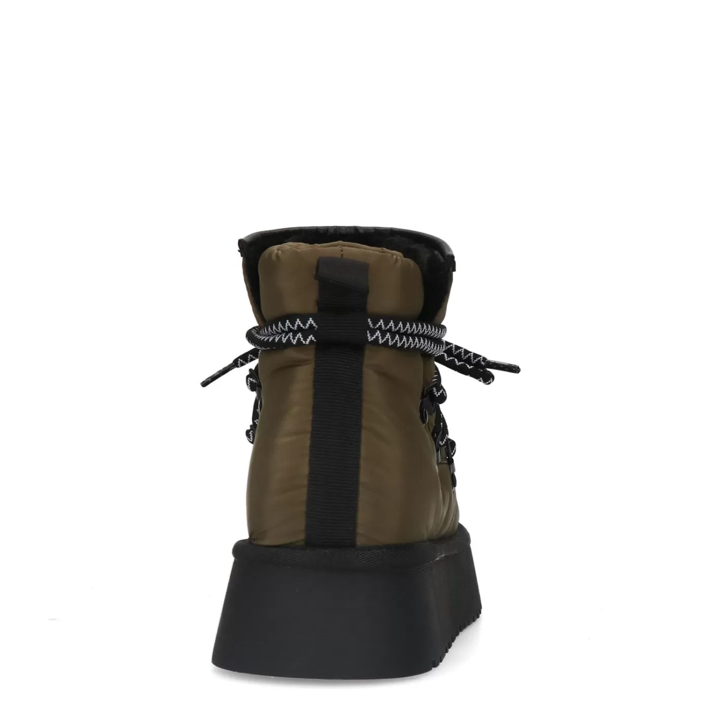 Bottines A Lacets Matelassees Avec Semelle Plateforme - Vert Fonce<Sacha Hot