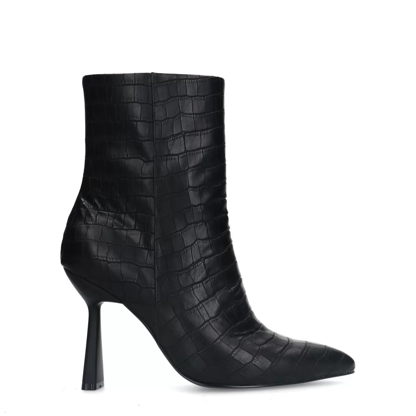 Bottines Croco Avec Talon Entonnoir - Noir<Sacha Best Sale