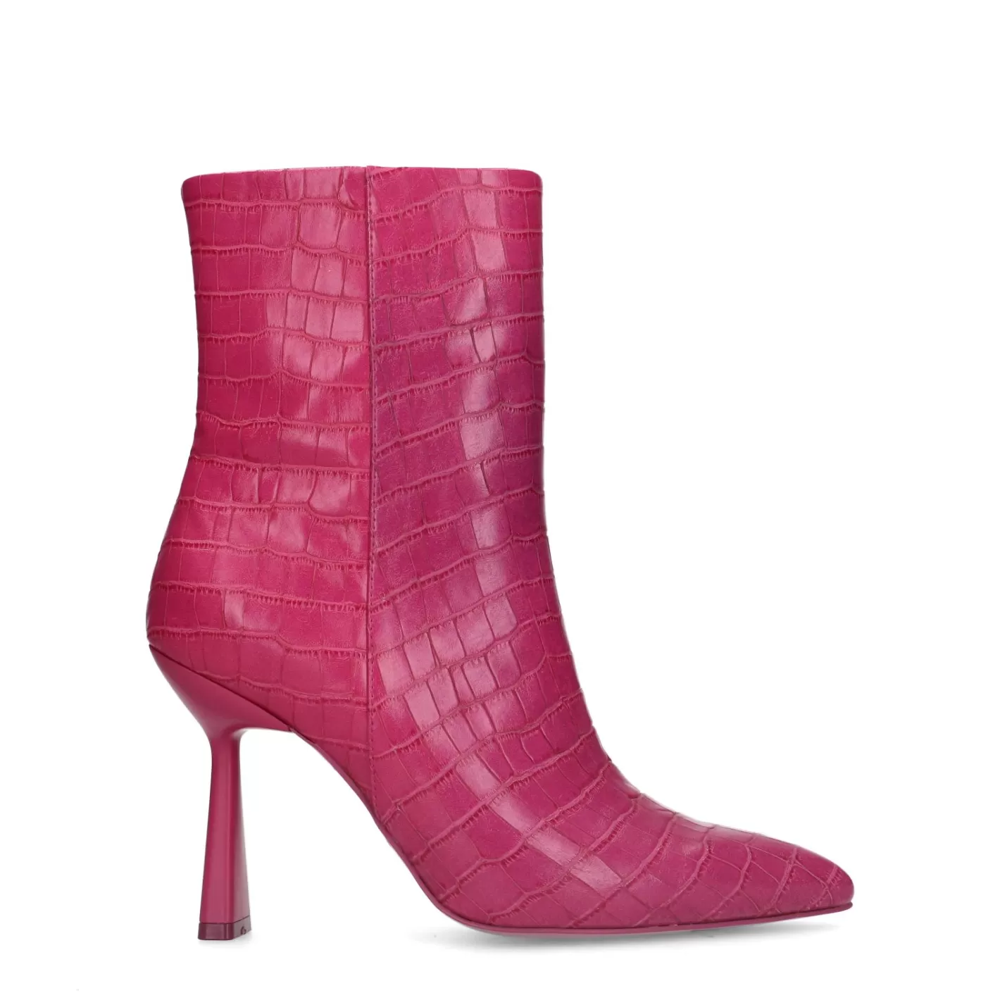 Bottines Croco Avec Talon Entonnoir - Rose<Sacha Discount