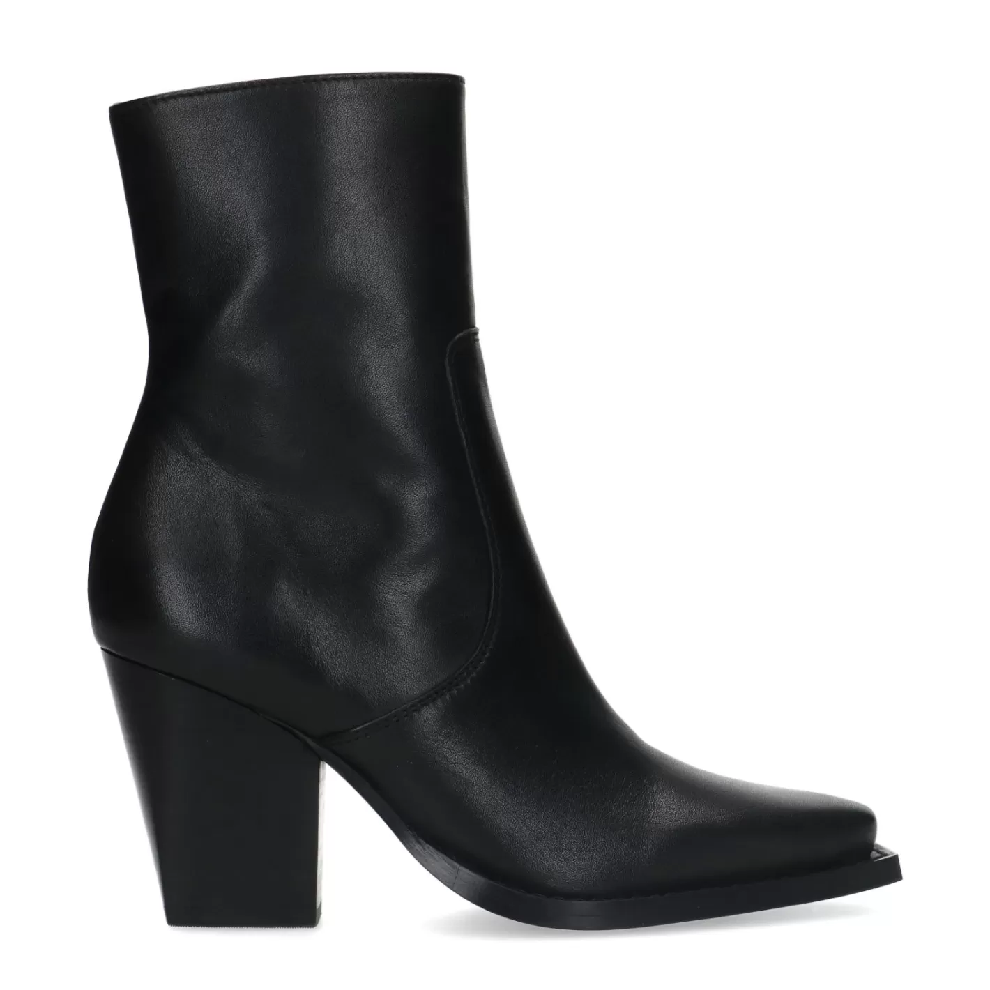 Bottines Cuir A Talon - Noir<Sacha Discount