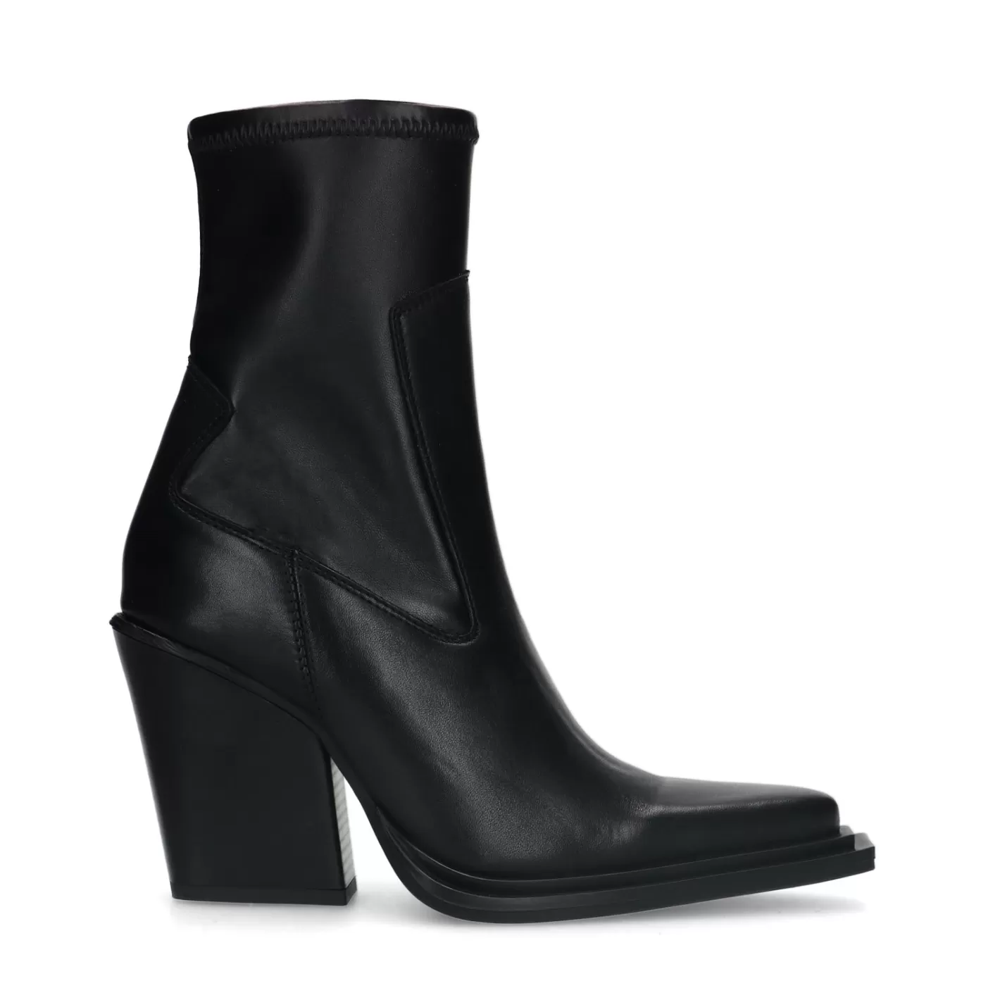 Bottines Cuir A Talon - Noir<Sacha Hot