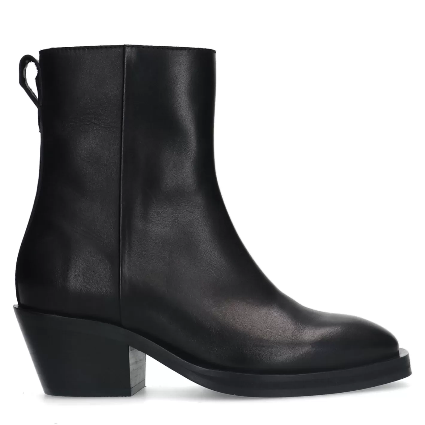 Bottines Cuir A Talon - Noir<Sacha Best Sale