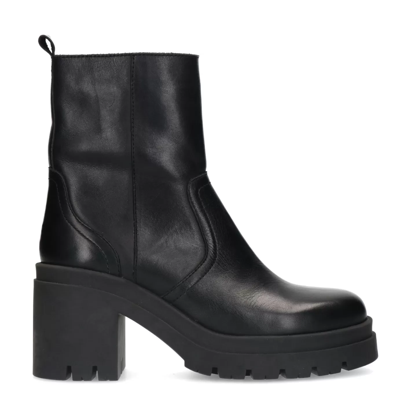 Bottines Cuir A Talon - Noir<Sacha Flash Sale