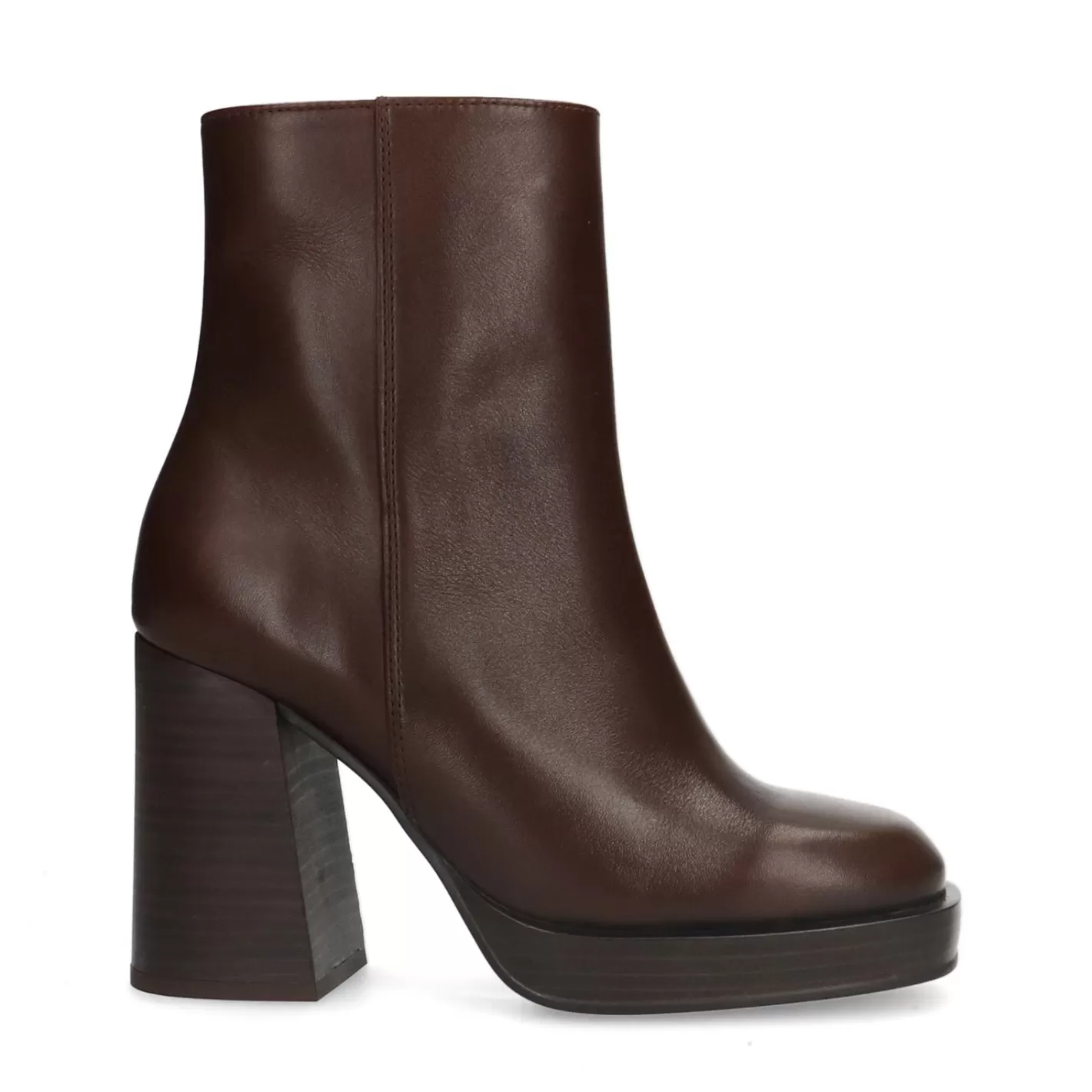 Bottines Cuir A Talon Cubain - Marron<Sacha Best Sale