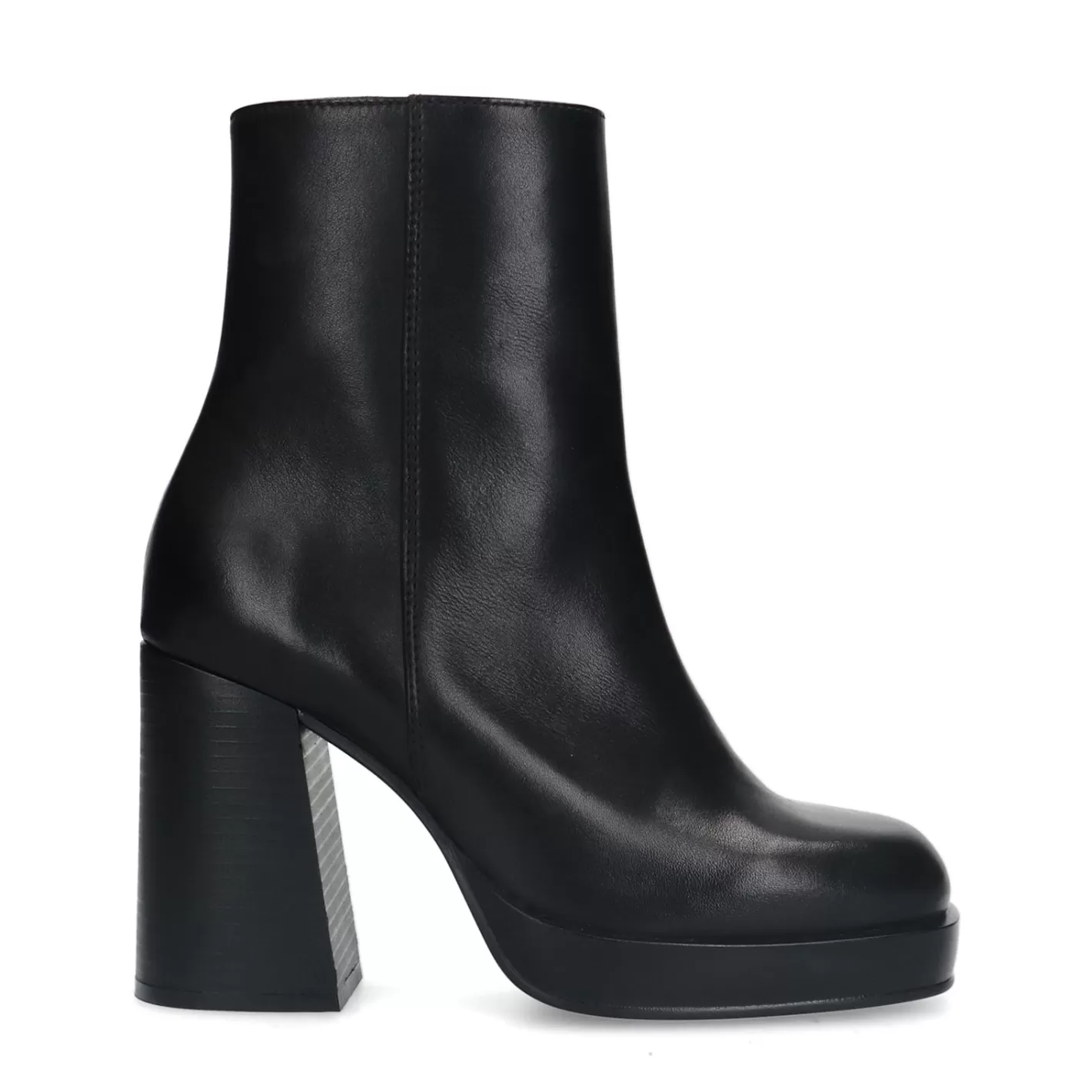 Bottines Cuir A Talon Cubain - Noir<Sacha Shop