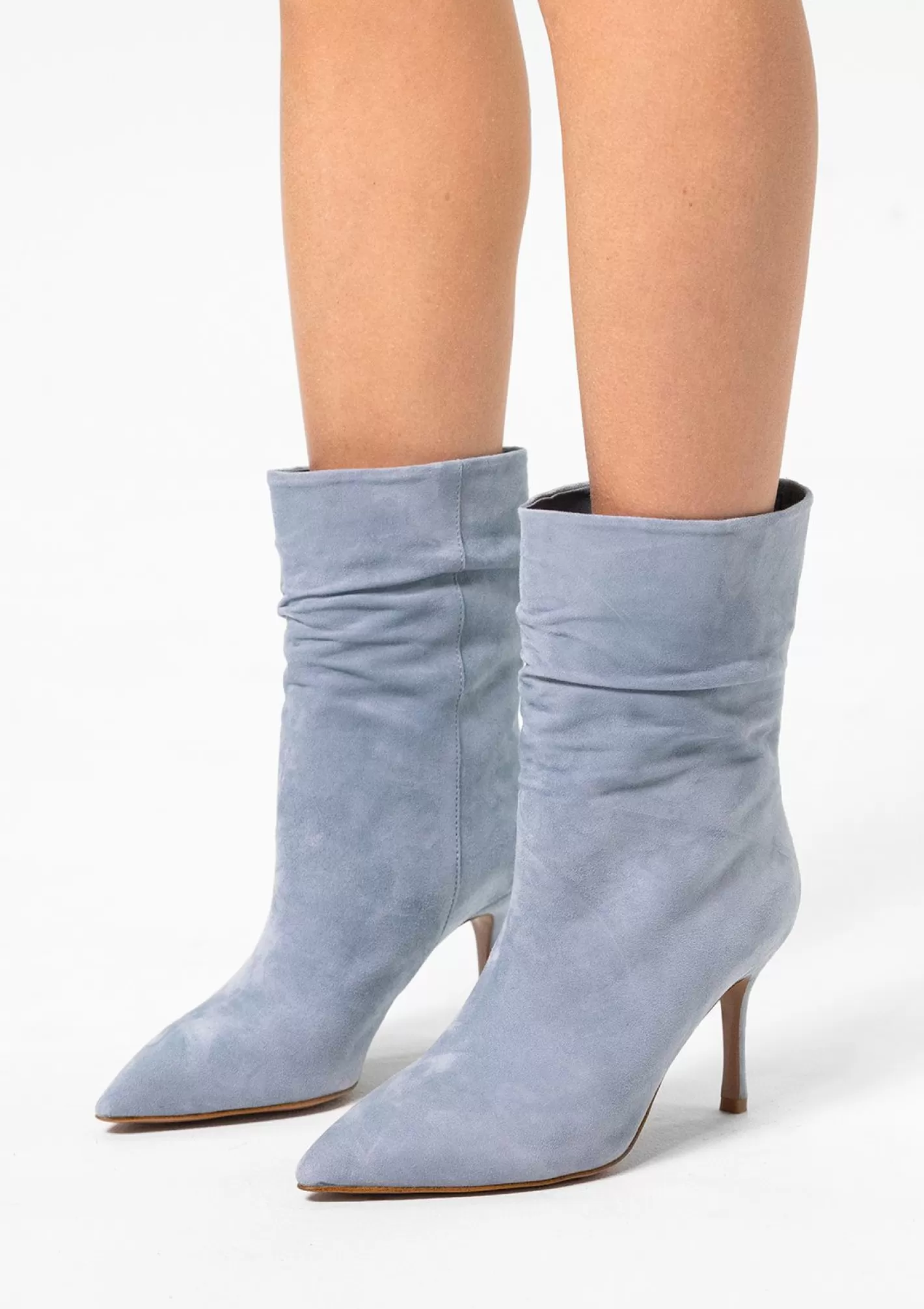 Bottines Daim A Talon Aiguille - Bleu Clair<Sacha Flash Sale