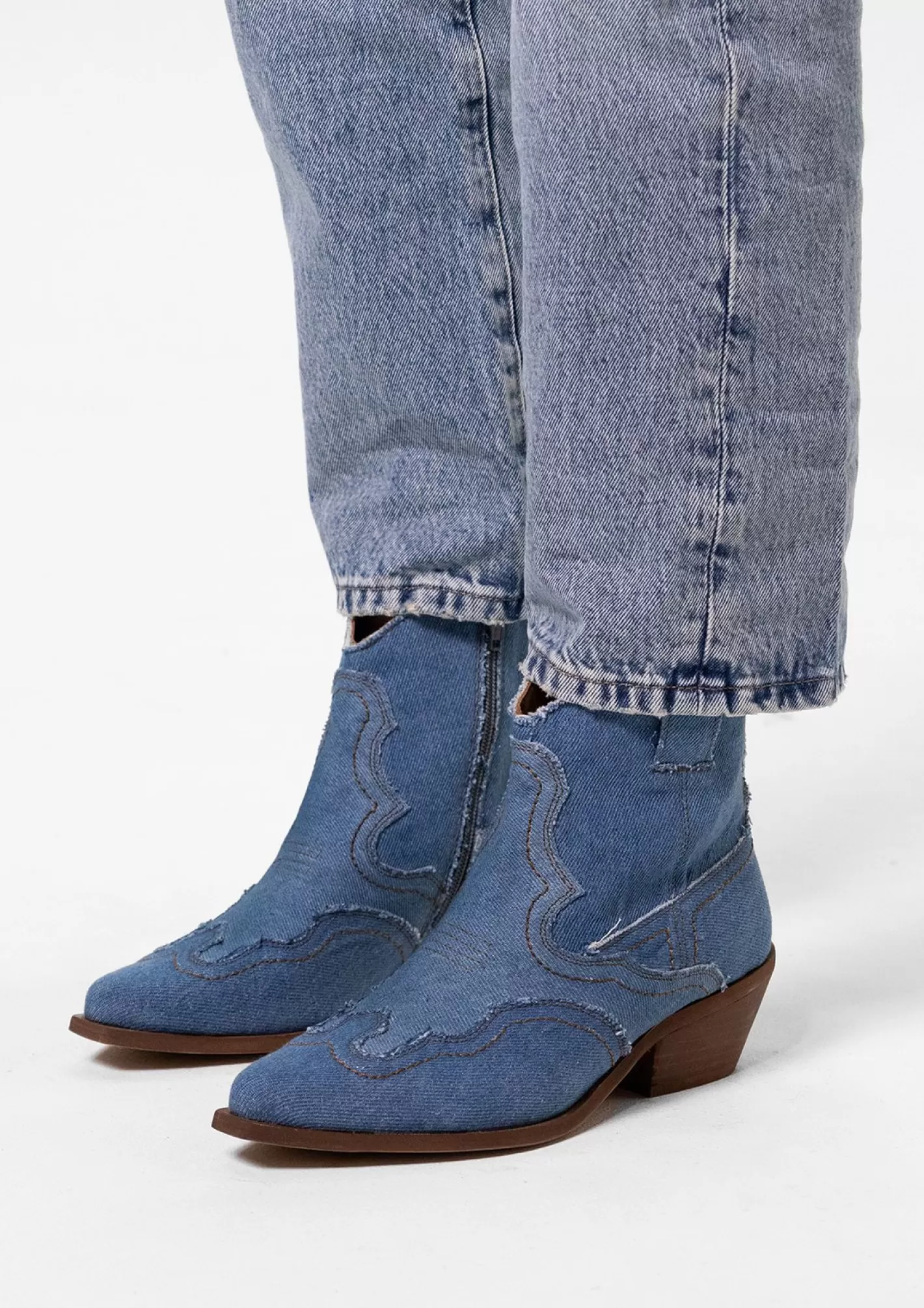 Bottines Denim A Talon - Bleu<Sacha Hot