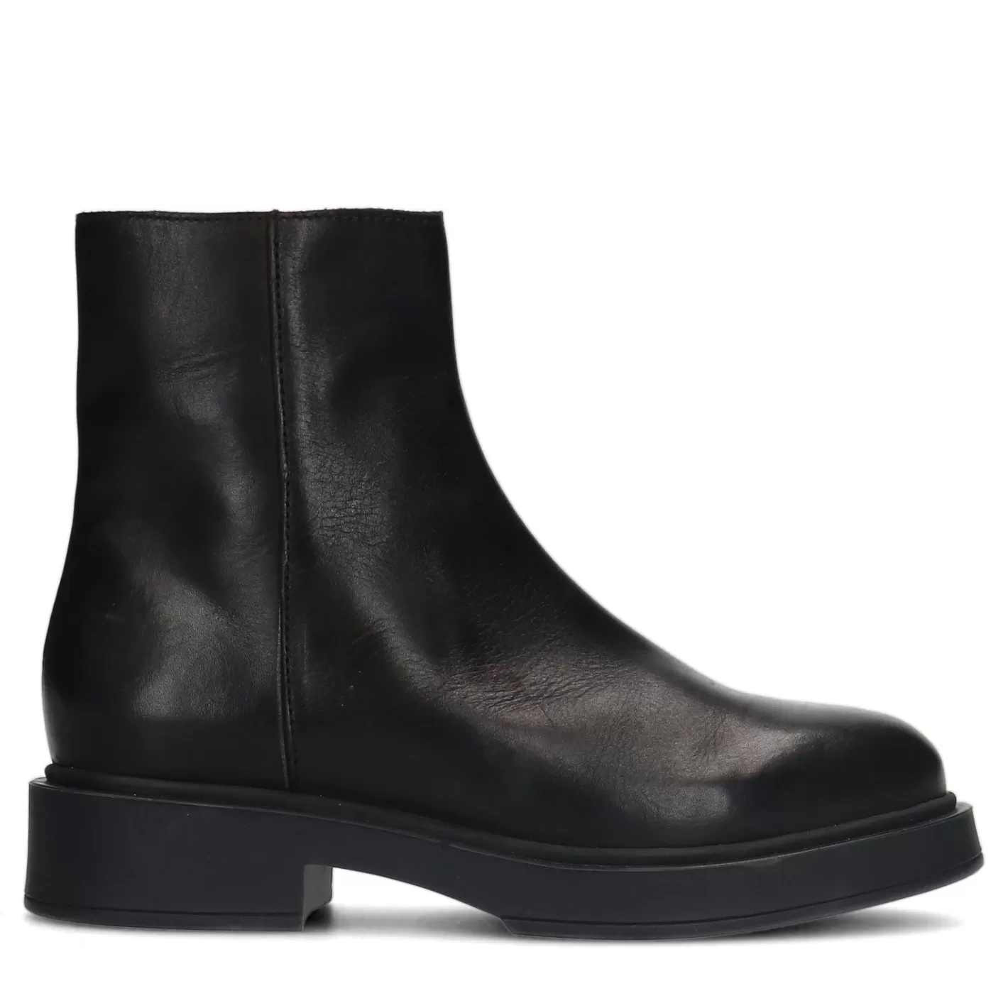 Bottines En Cuir - Noir<Sacha Fashion