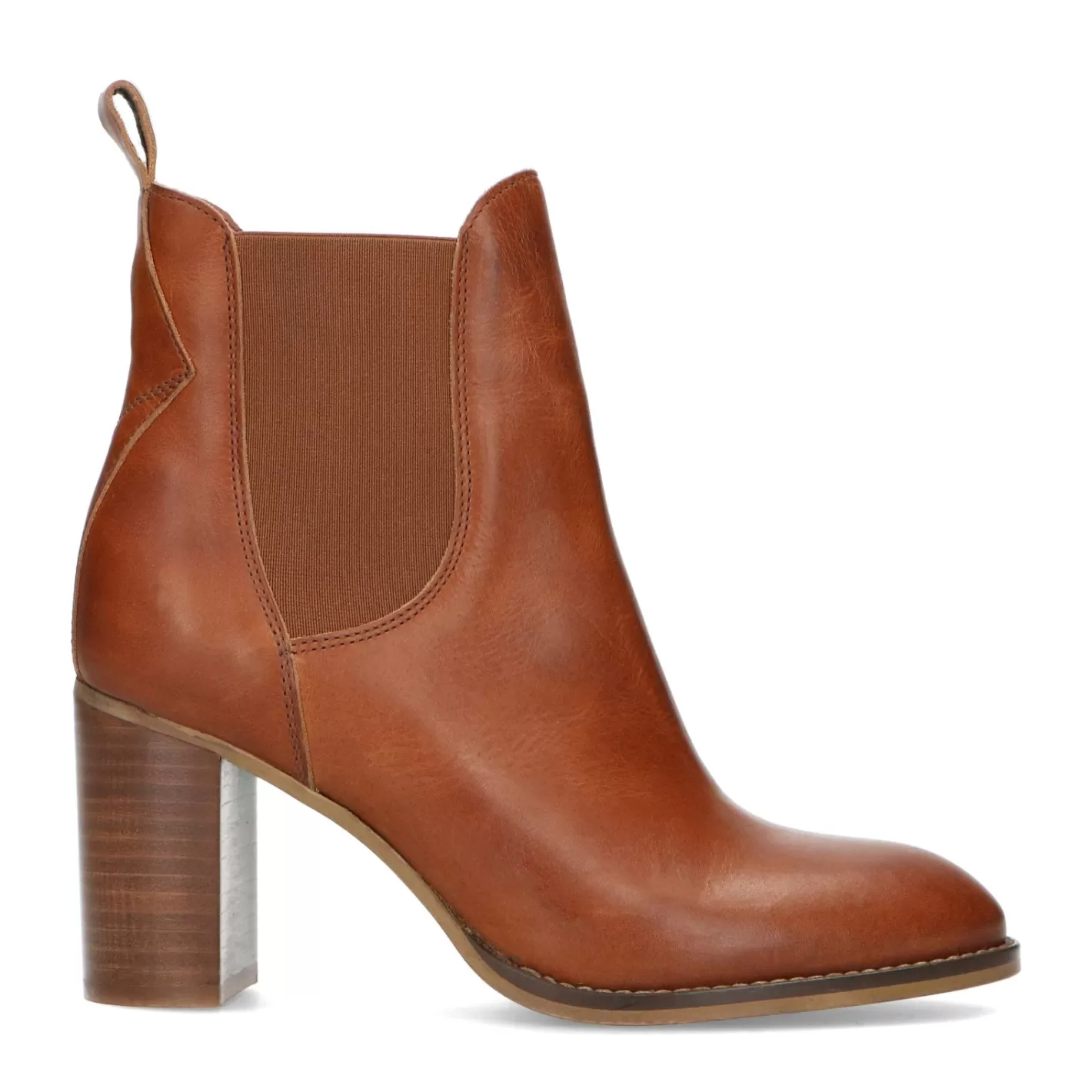 Bottines En Cuir A Talon - Marron<Sacha Store