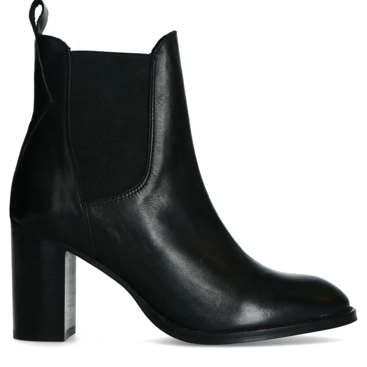 Bottines En Cuir A Talon - Noir<Sacha Flash Sale