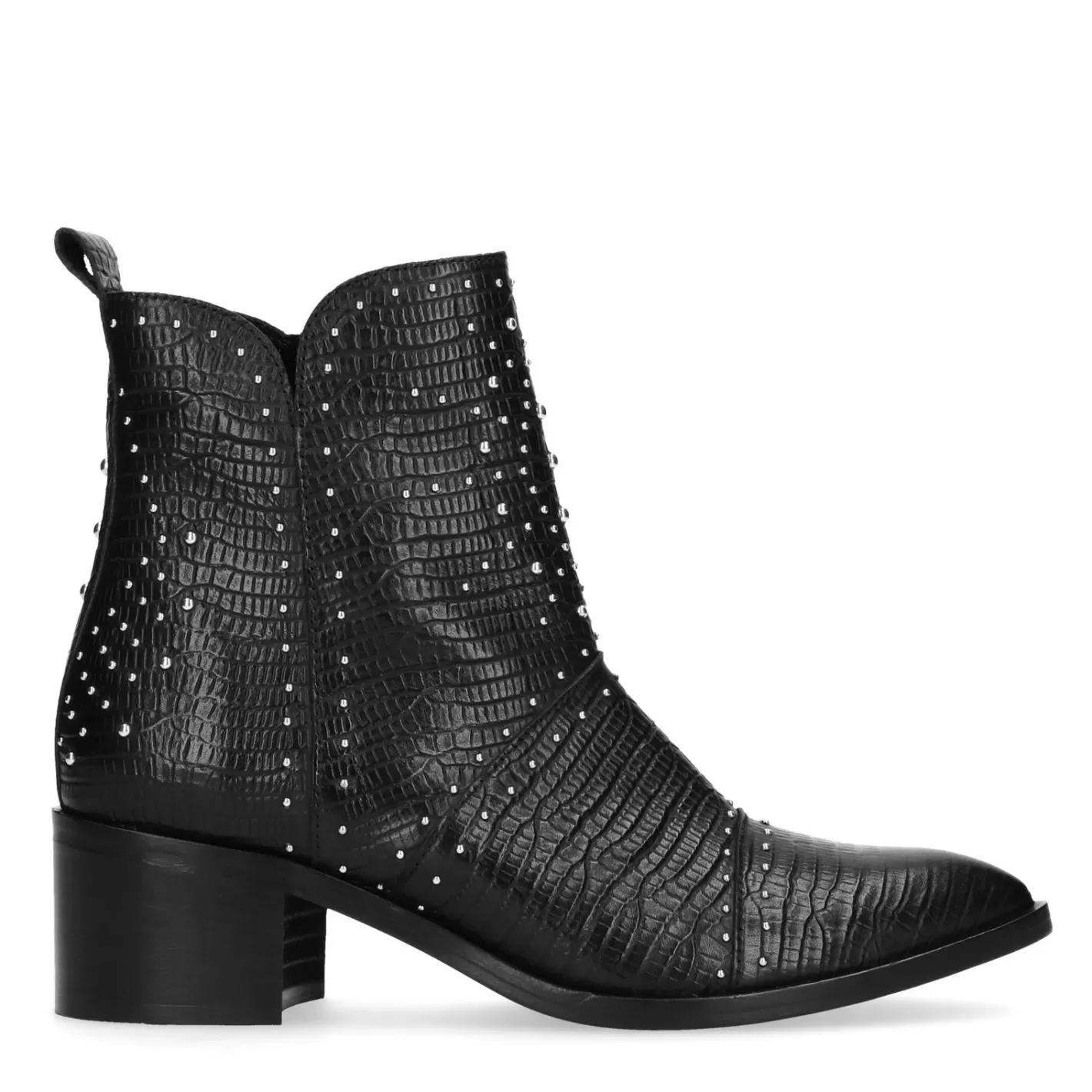 Bottines En Cuir Avec Clous - Noir<Sacha Online