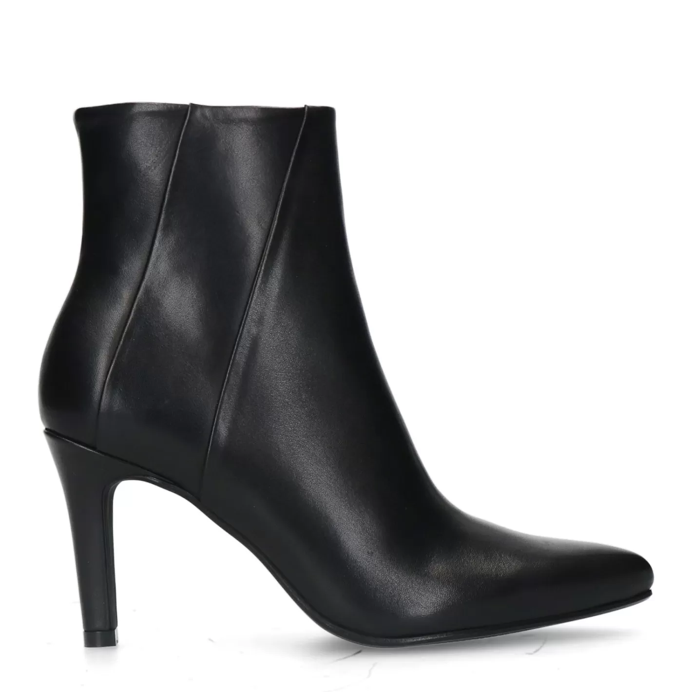 Bottines En Cuir Avec Talon Aiguille - Noir<Sacha Hot