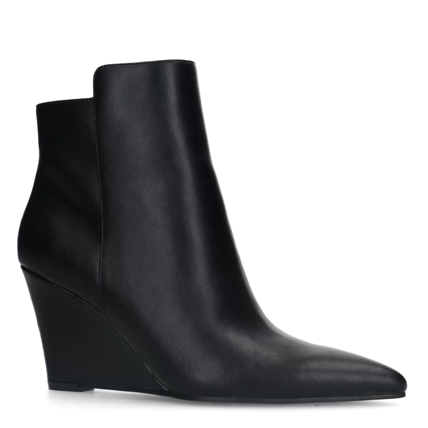 Bottines En Cuir Avec Talon Compense - Noir<Sacha Store