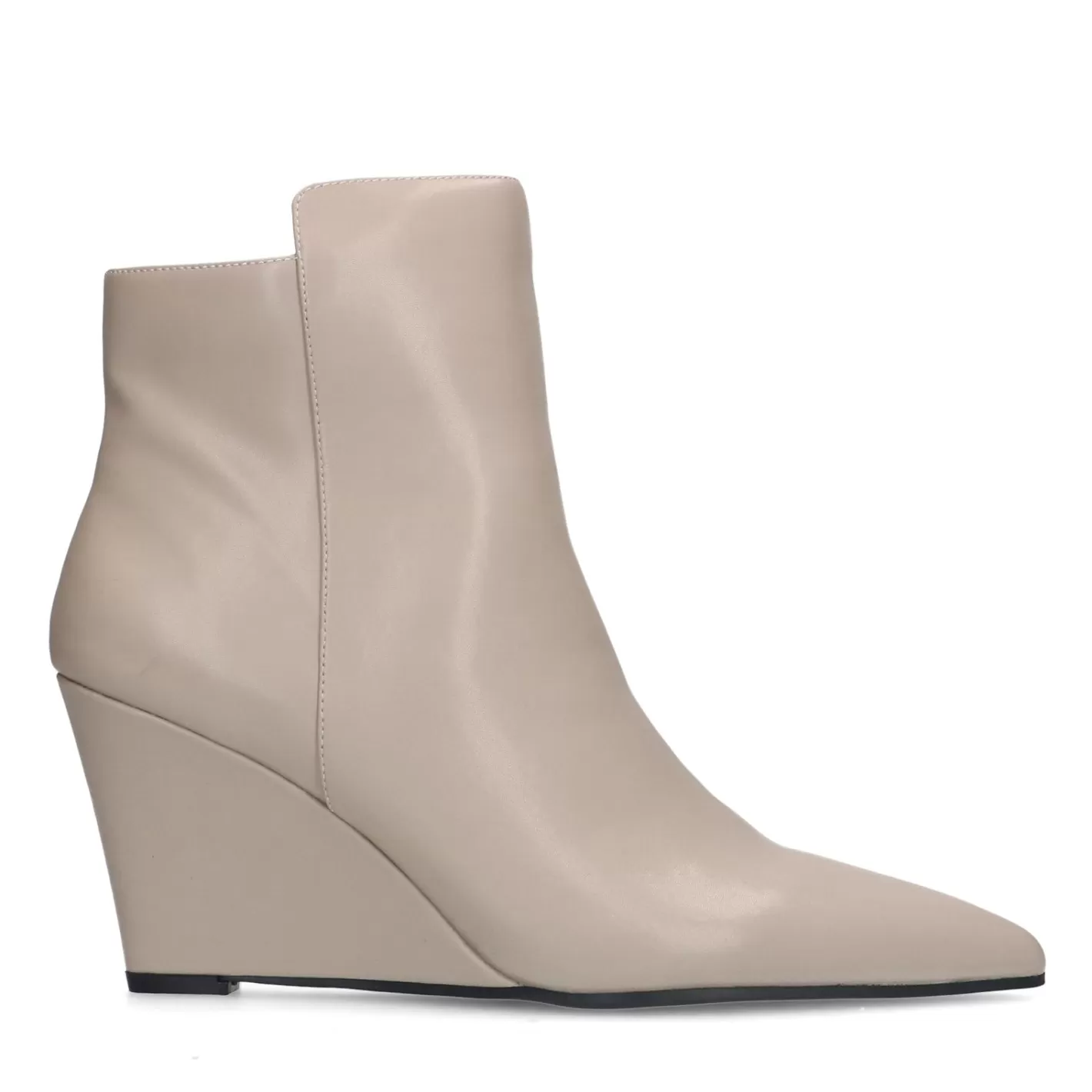 Bottines En Cuir Avec Talon Compense - Taupe<Sacha Online