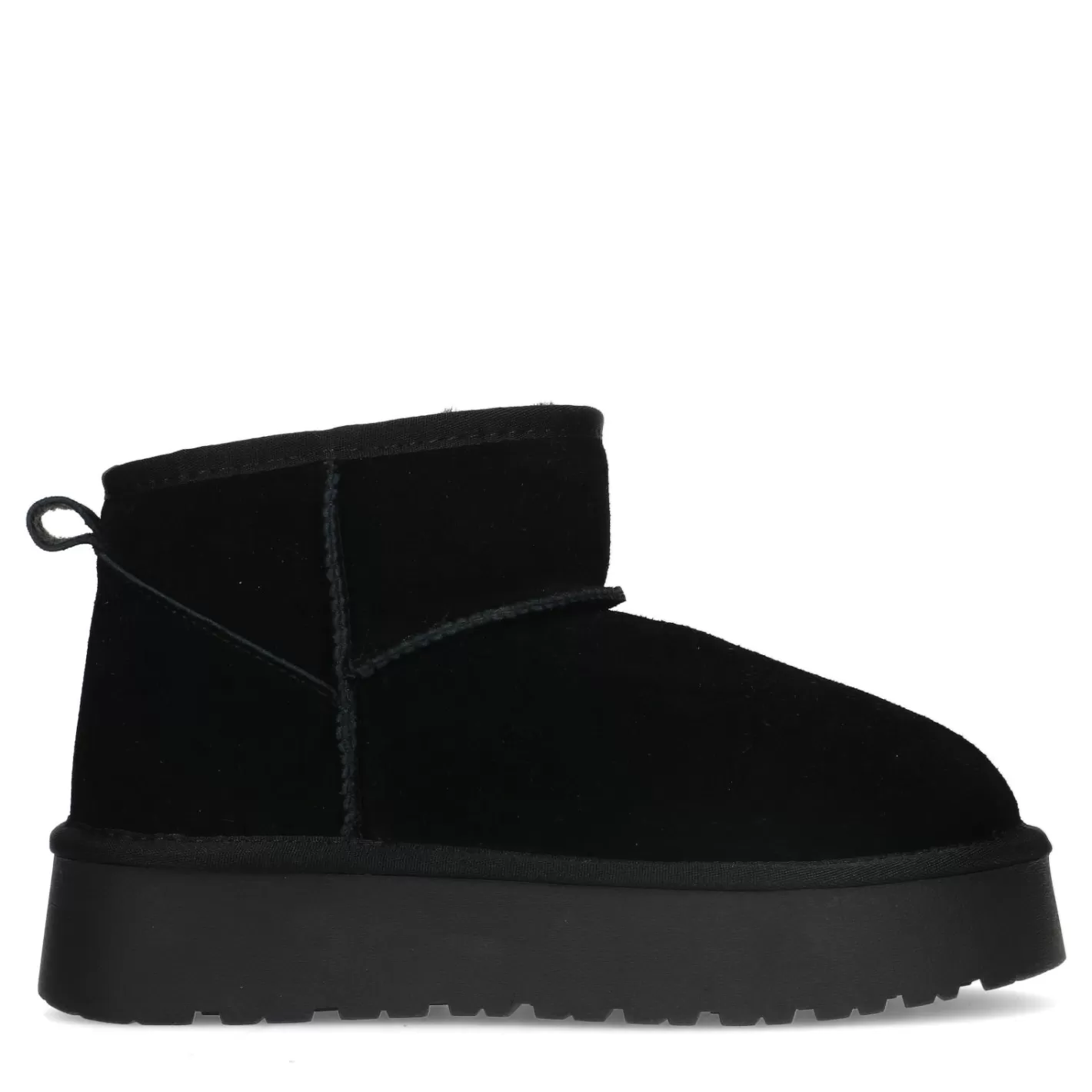 Bottines En Daim Avec Laine - Noir<Sacha Outlet