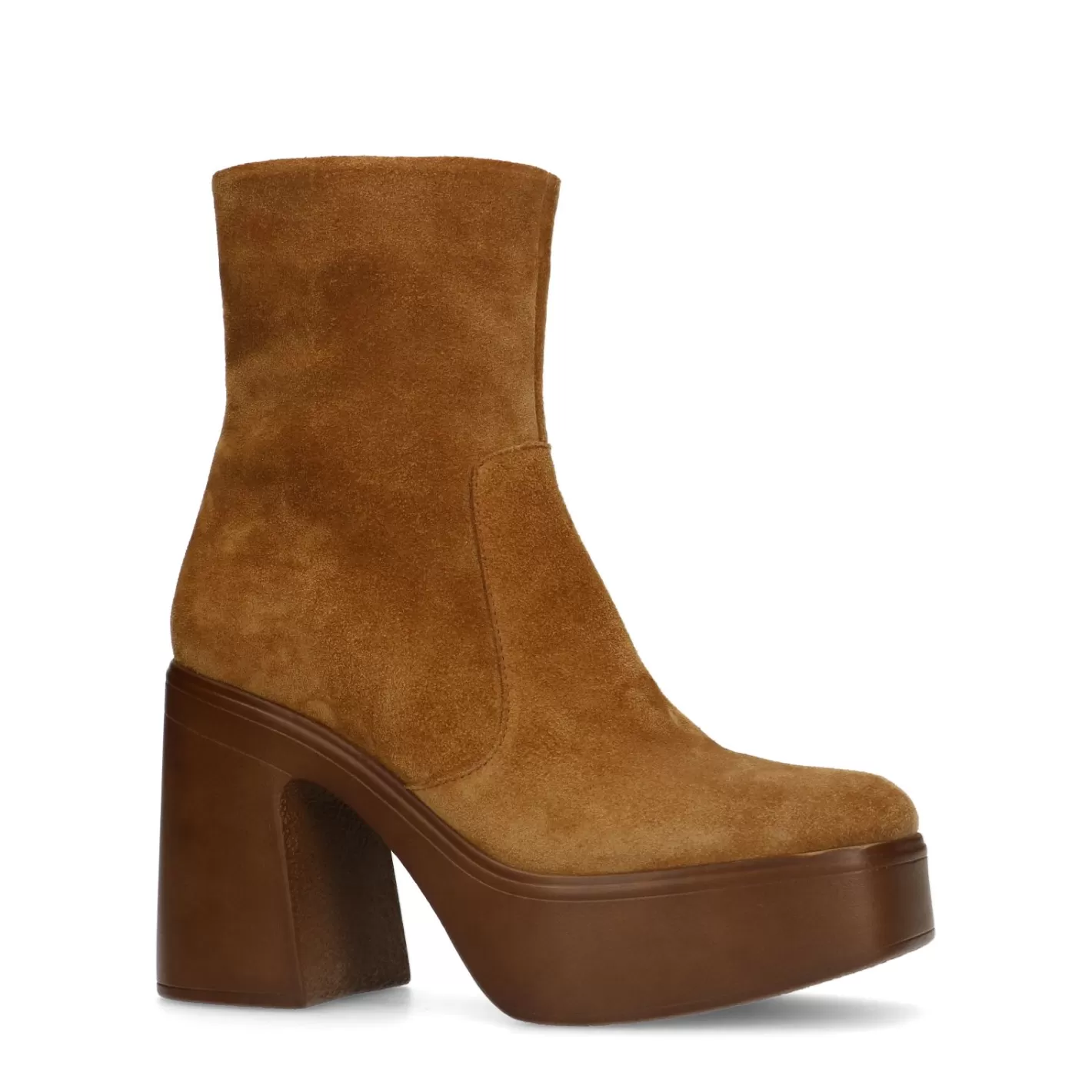 Bottines En Daim Avec Plateau - Marron<Sacha New