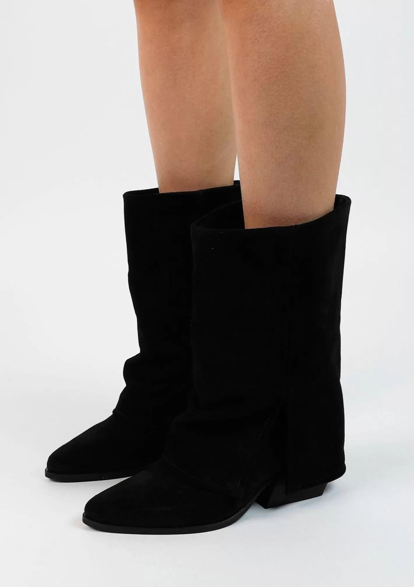 Bottines En Daim Avec Rabat - Noir<Sacha Online