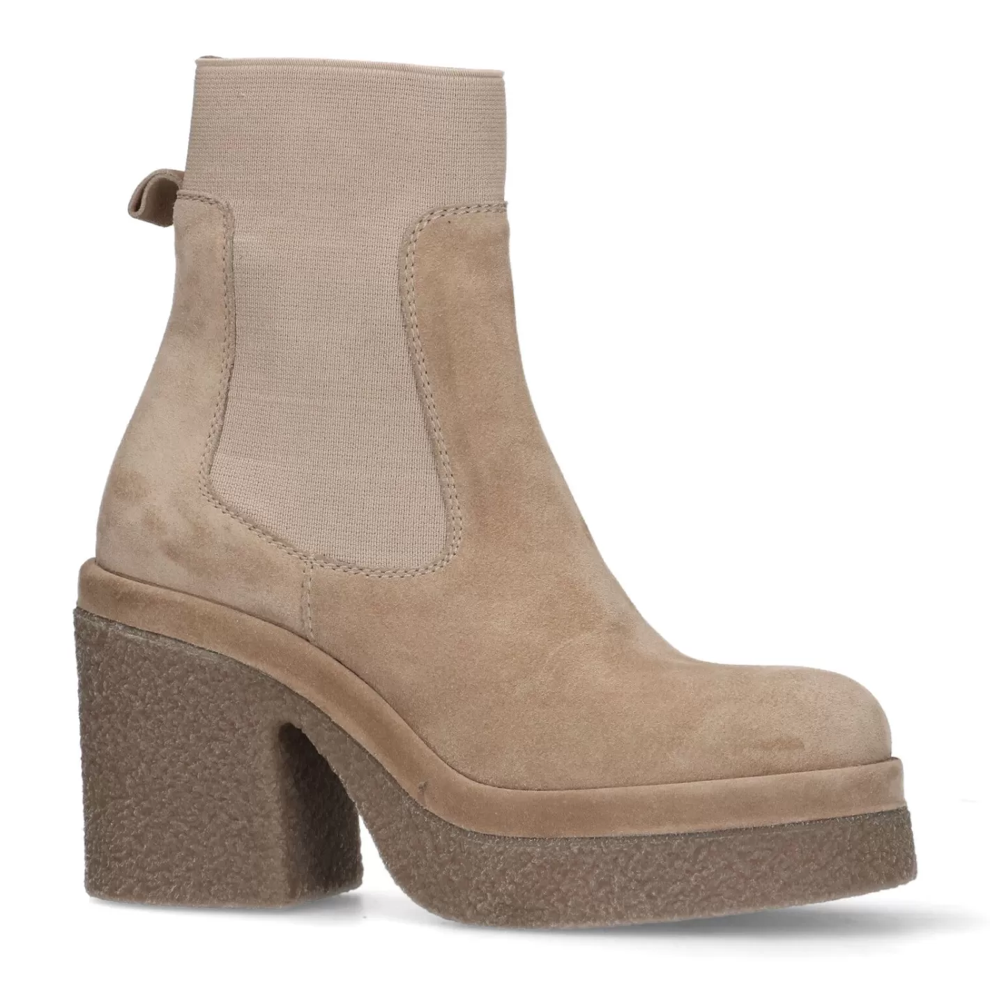 Bottines En Daim Avec Semelle Plateforme - Beige<Sacha Best