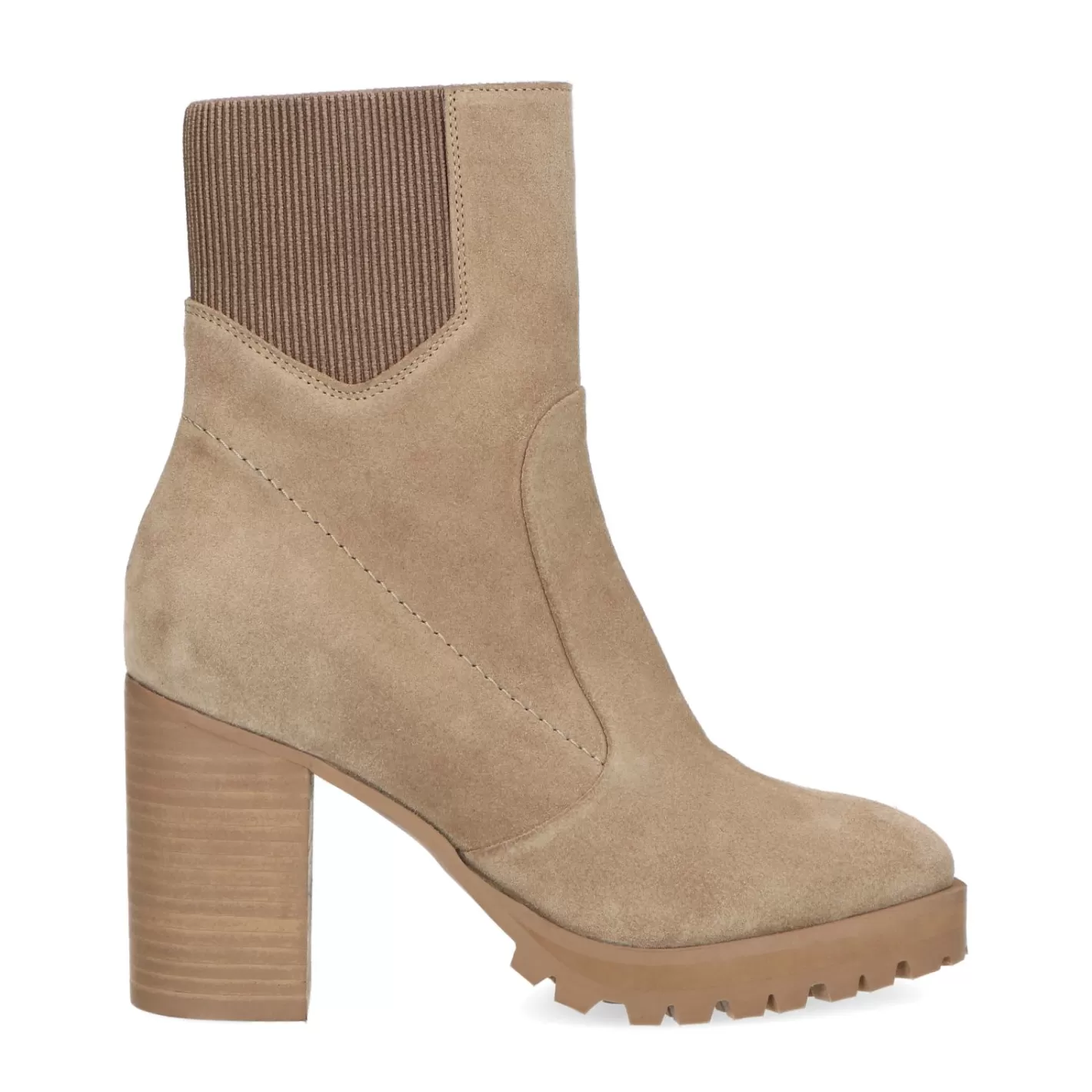 Bottines En Daim Avec Talon Cubain - Beige<Sacha Best