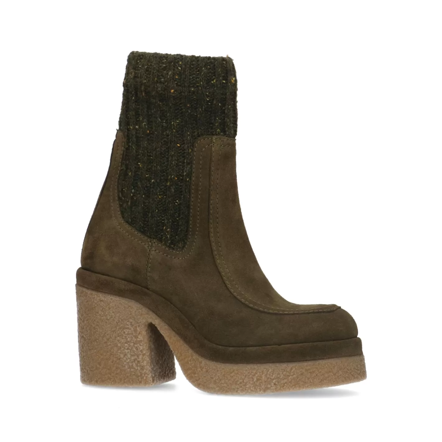 Bottines En Daim Avec Talon Cubain Et Plateau - Vert Fonce<Sacha Best Sale