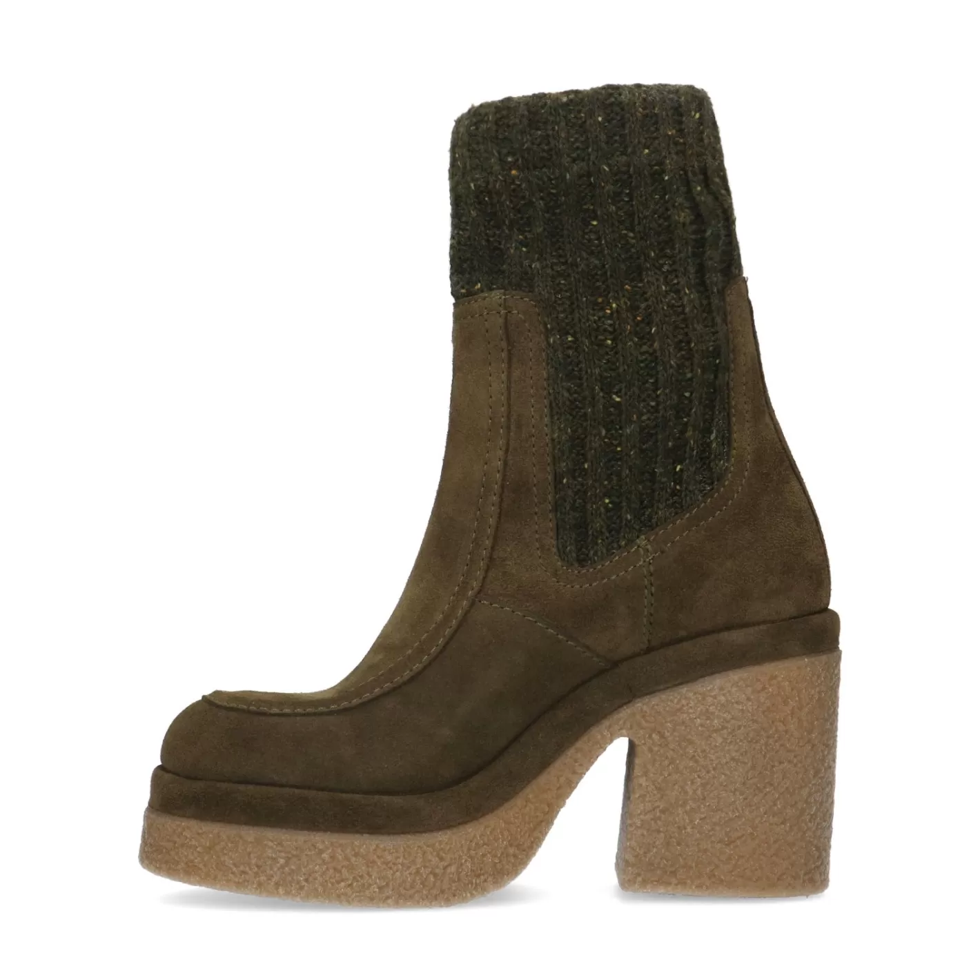 Bottines En Daim Avec Talon Cubain Et Plateau - Vert Fonce<Sacha Best Sale