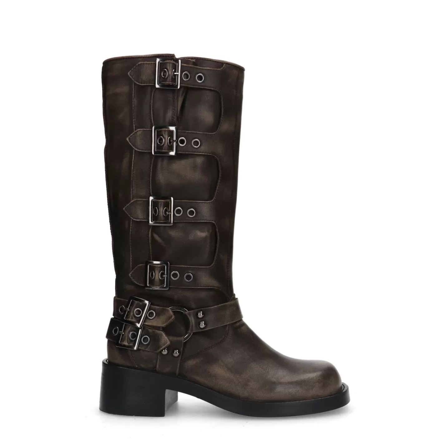 Bottines Motardes A Boucles - Gris Delave<Sacha New