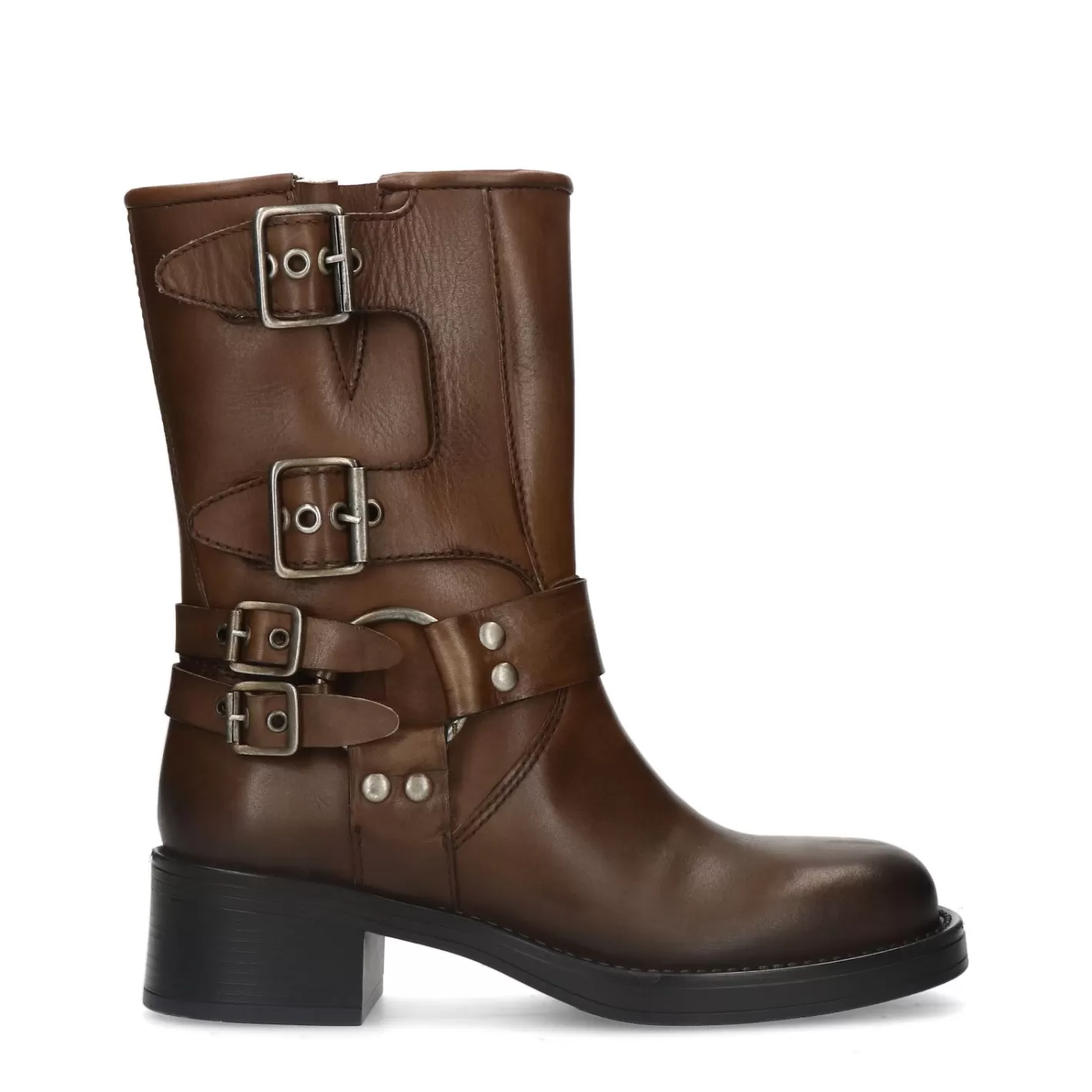 Bottines Motardes A Boucles - Marron<Sacha Best