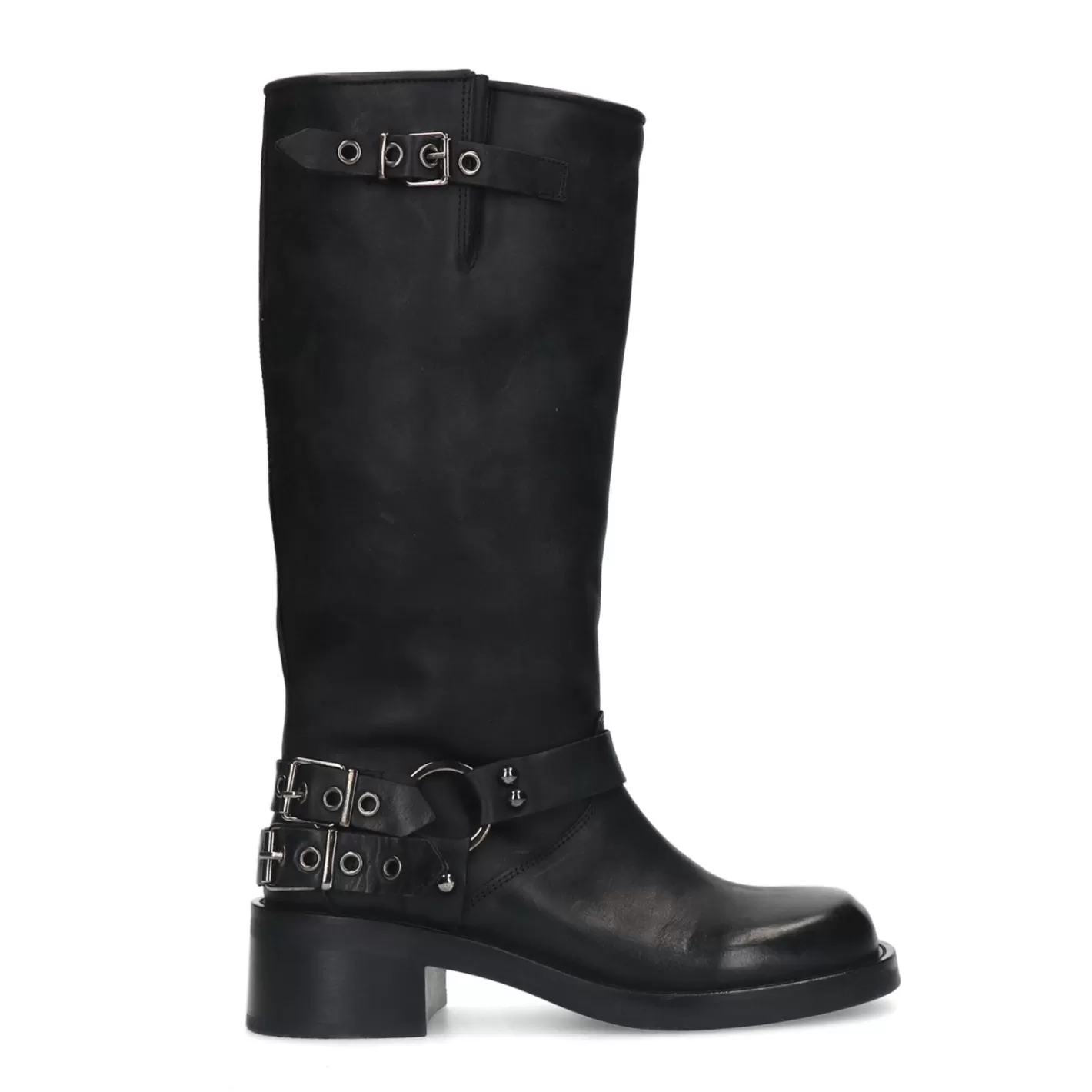 Bottines Motardes A Boucles - Noir<Sacha Discount