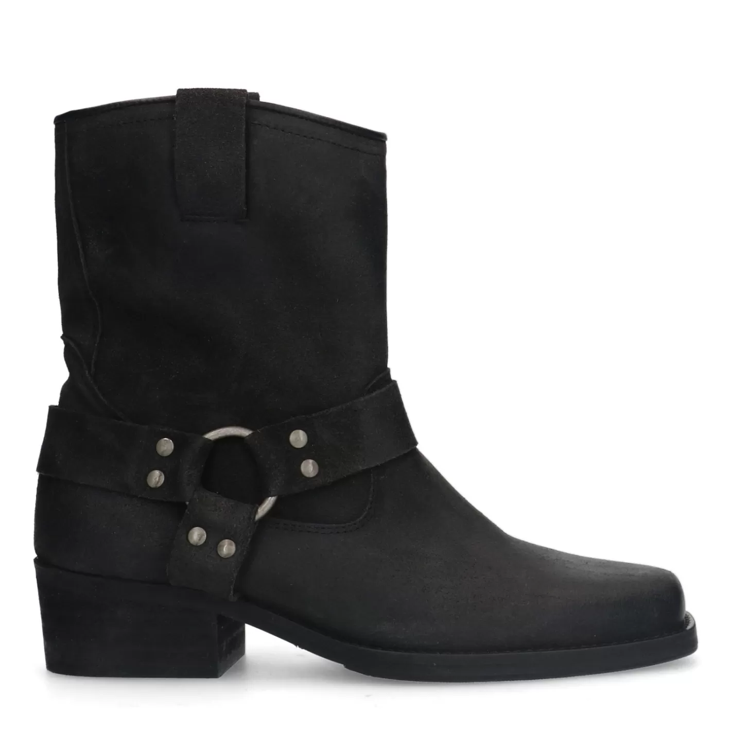 Bottines Motardes En Daim - Noir<Sacha Best