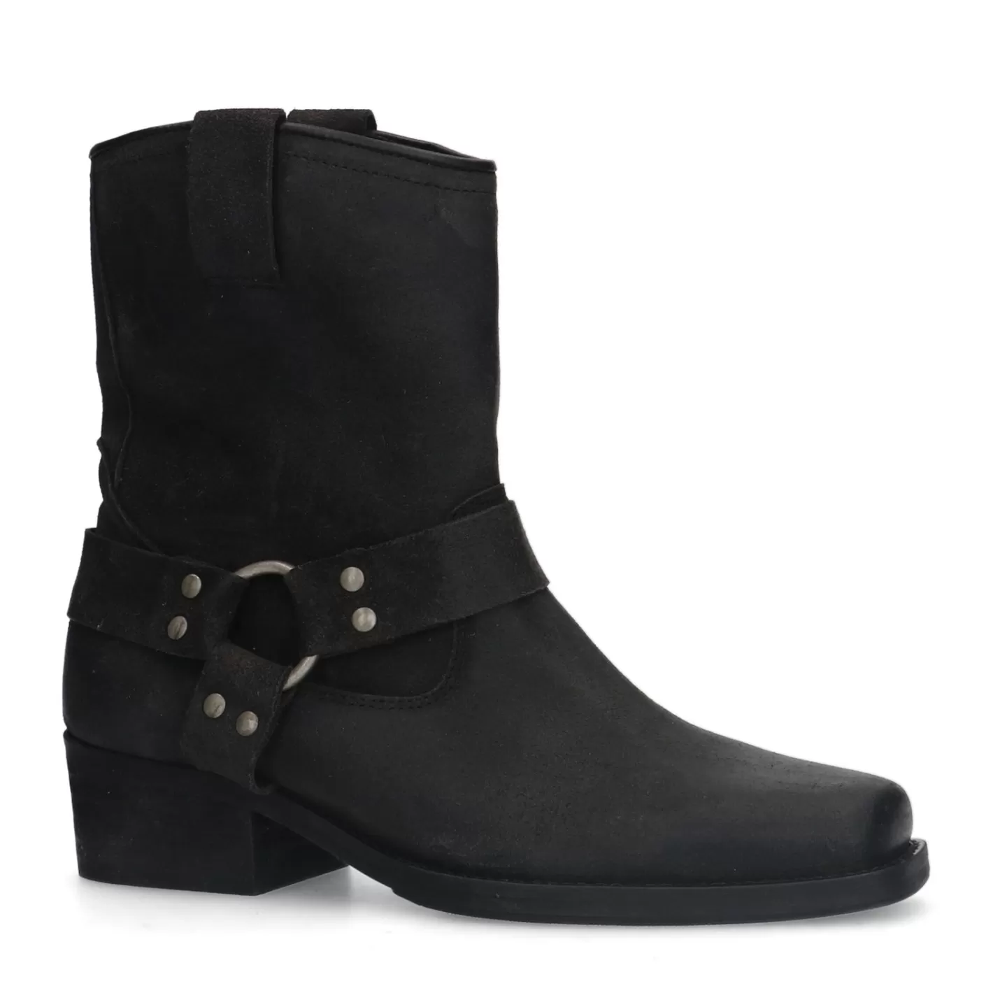 Bottines Motardes En Daim - Noir<Sacha Best