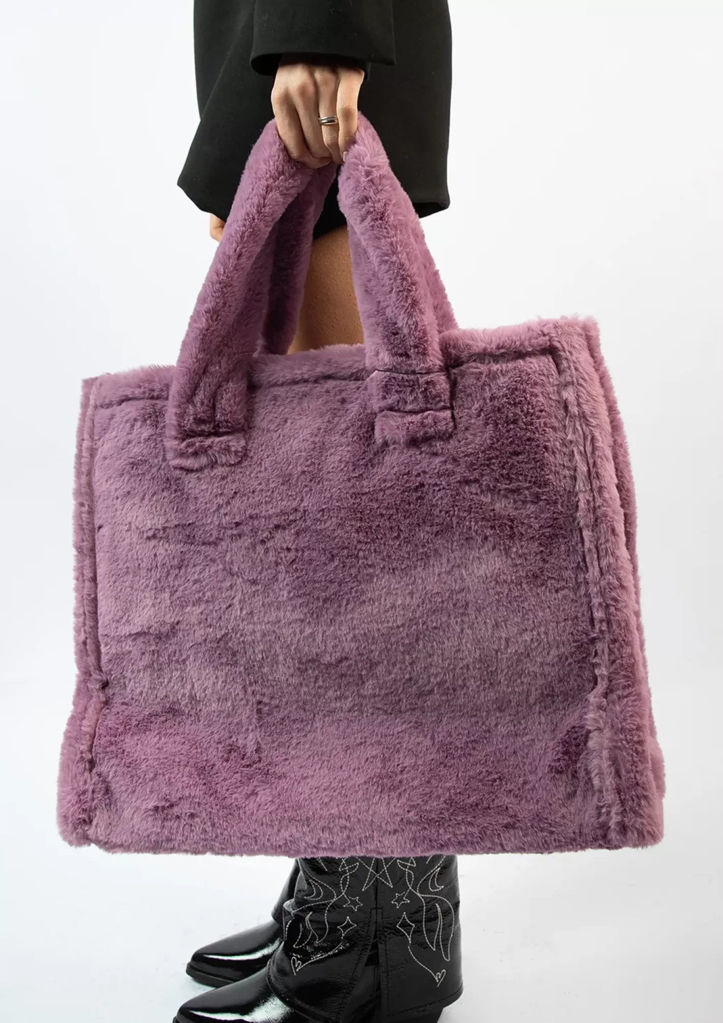 Cabas Avec Fausse Fourrure - Violet<Sacha Store