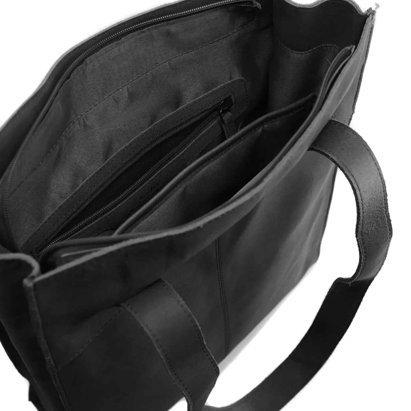 Cabas En Cuir Avec Compartiment Ordinateur Portable - Noir<Sacha Cheap