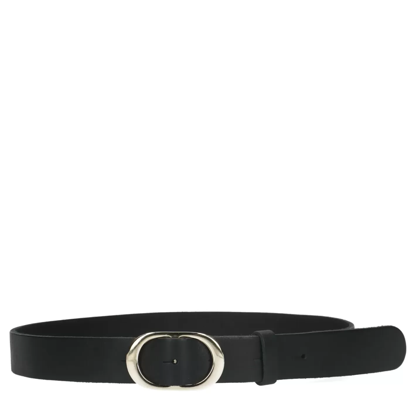 Ceinture En Cuir Avec Boucle Ovale - Noir<Sacha Outlet