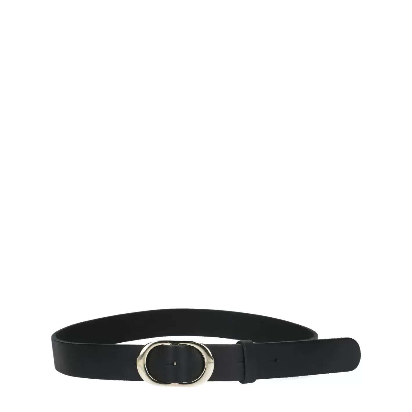 Ceinture En Cuir Avec Boucle Ovale - Noir<Sacha Outlet