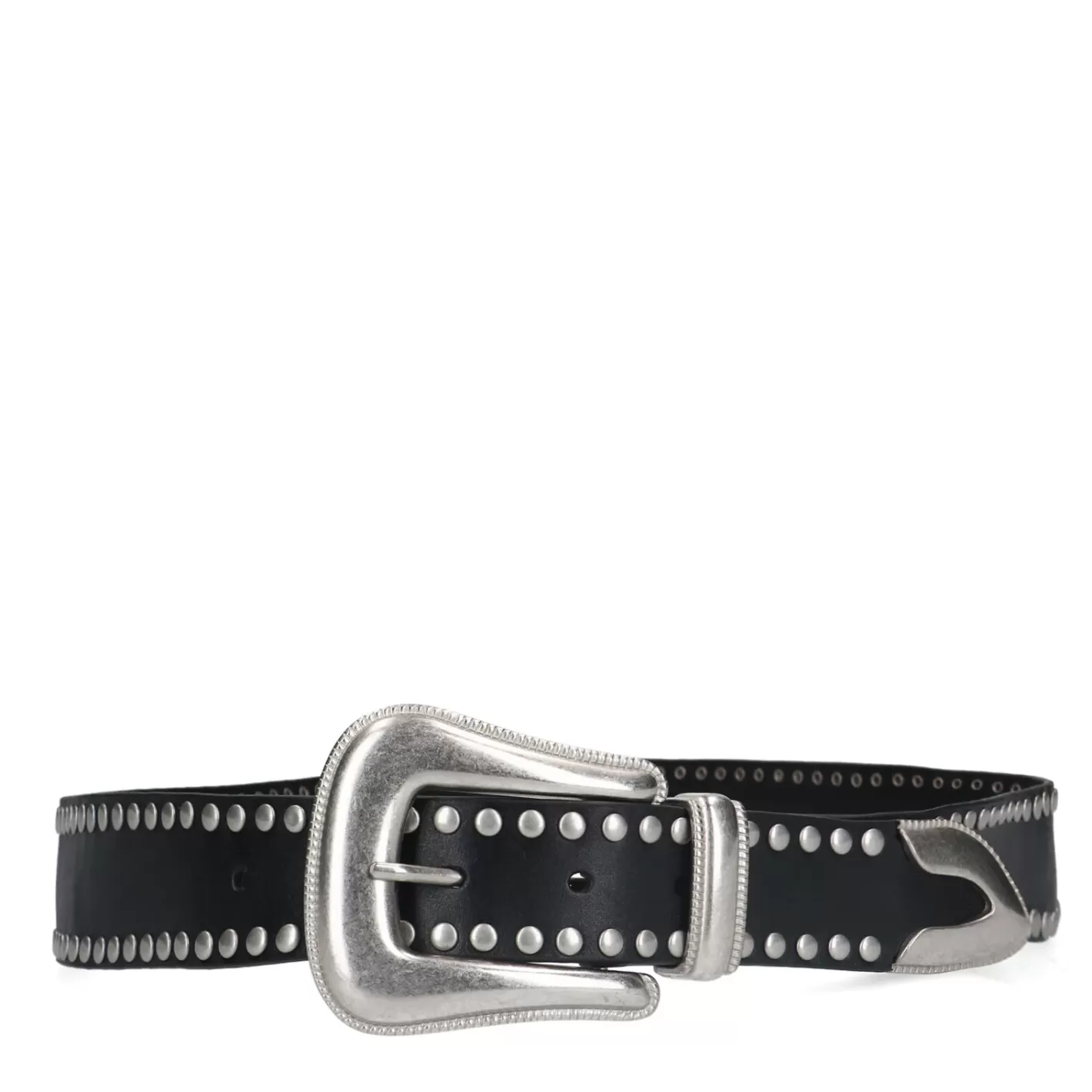 Ceinture Western En Cuir Avec Clous - Noir<Sacha Clearance