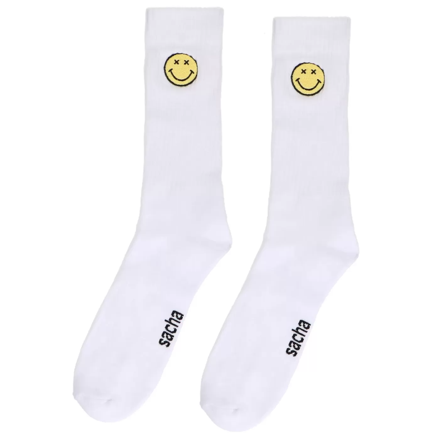 Chaussettes De Sport Avec Smiley - Blanc<Sacha Online