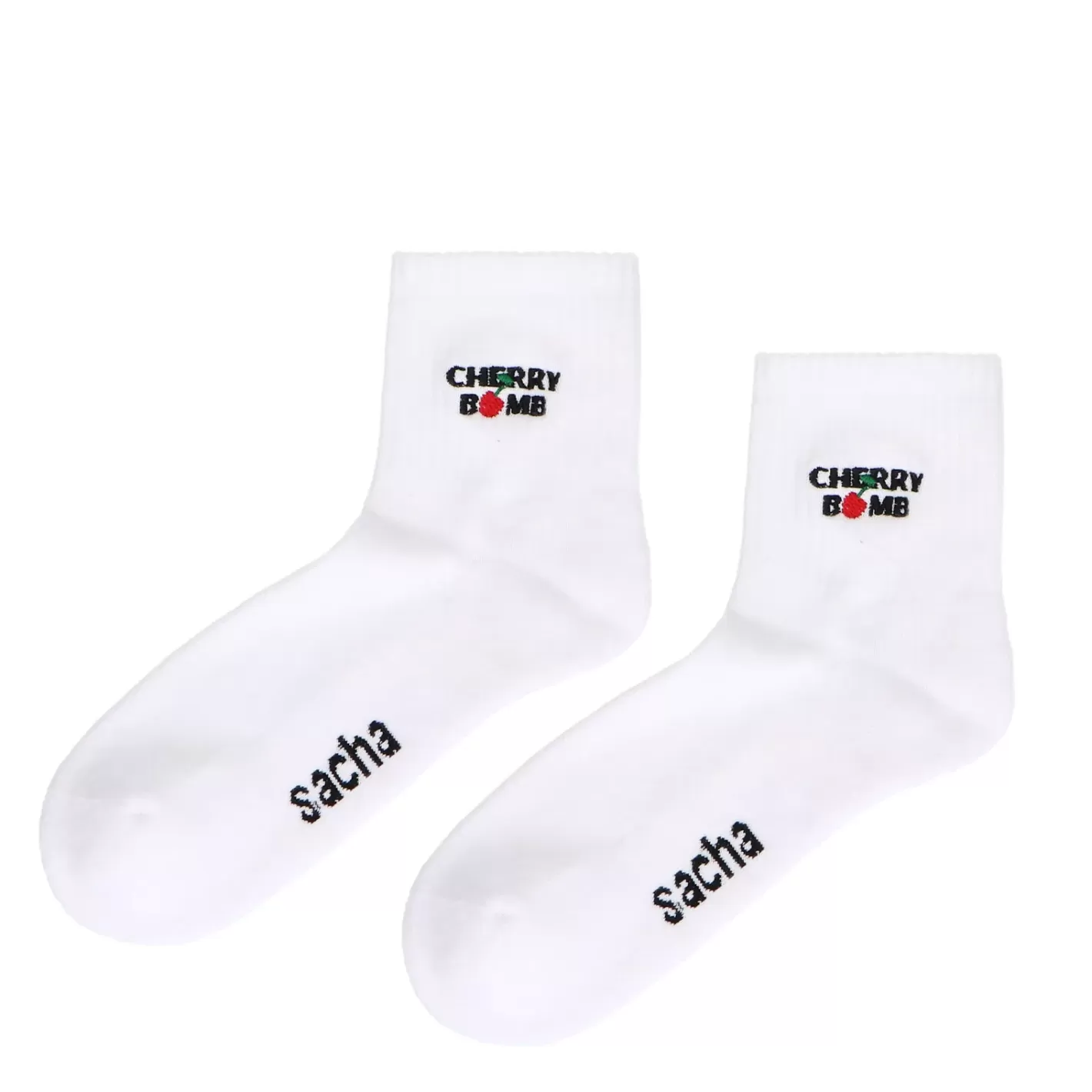 Chaussettes De Sport Avec Texte - Blanc<Sacha Clearance