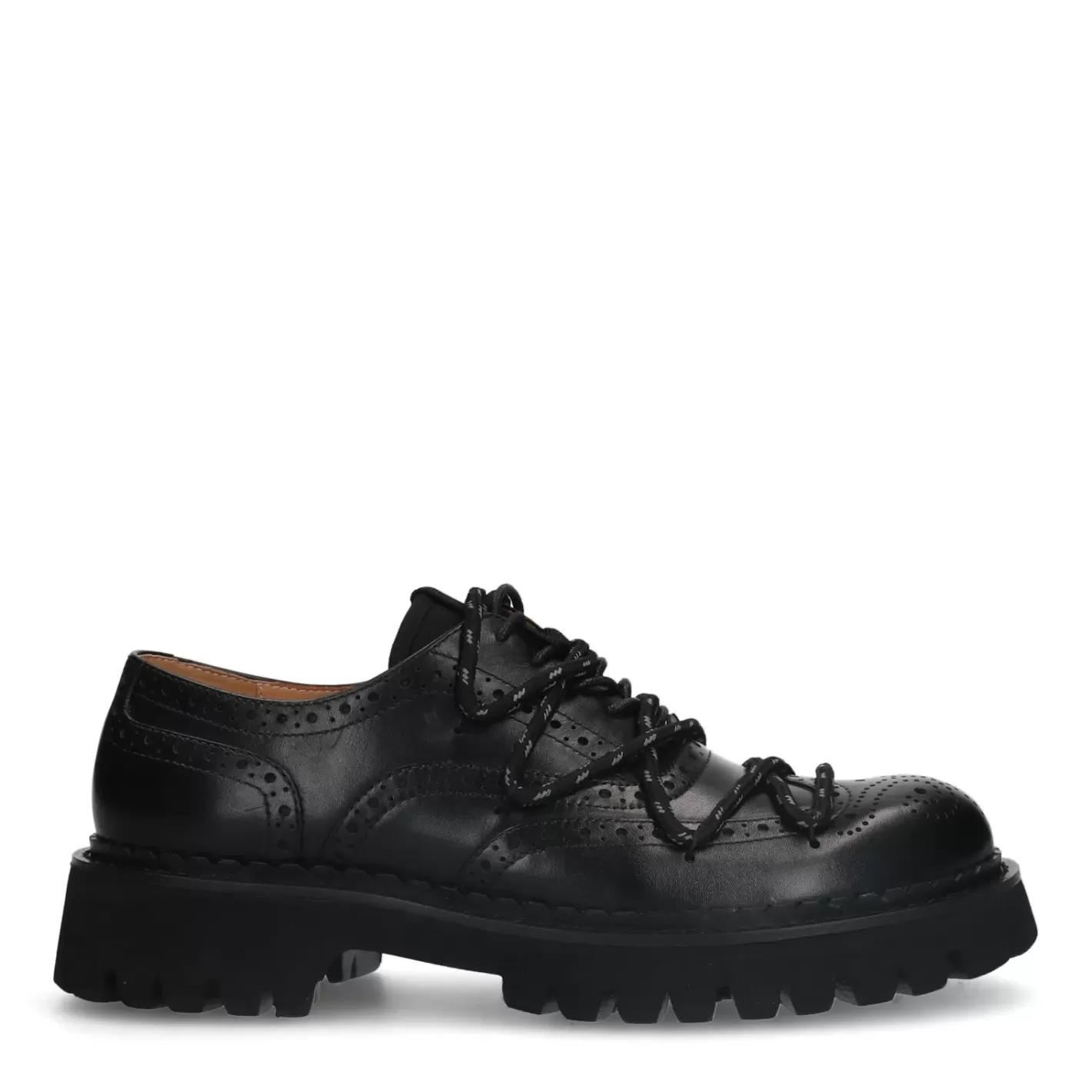 Chaussures À Lacets Chunky En Cuir - Noir<Sacha Cheap