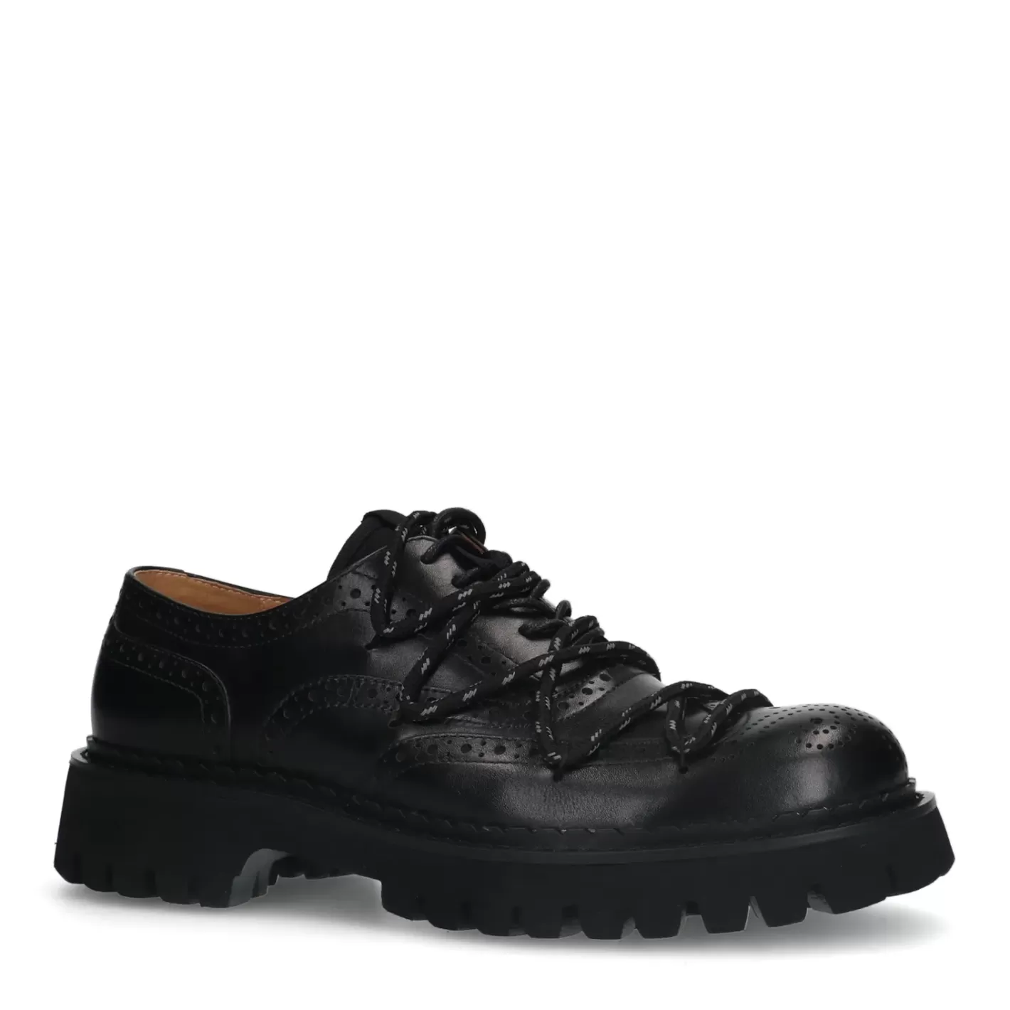 Chaussures À Lacets Chunky En Cuir - Noir<Sacha Cheap