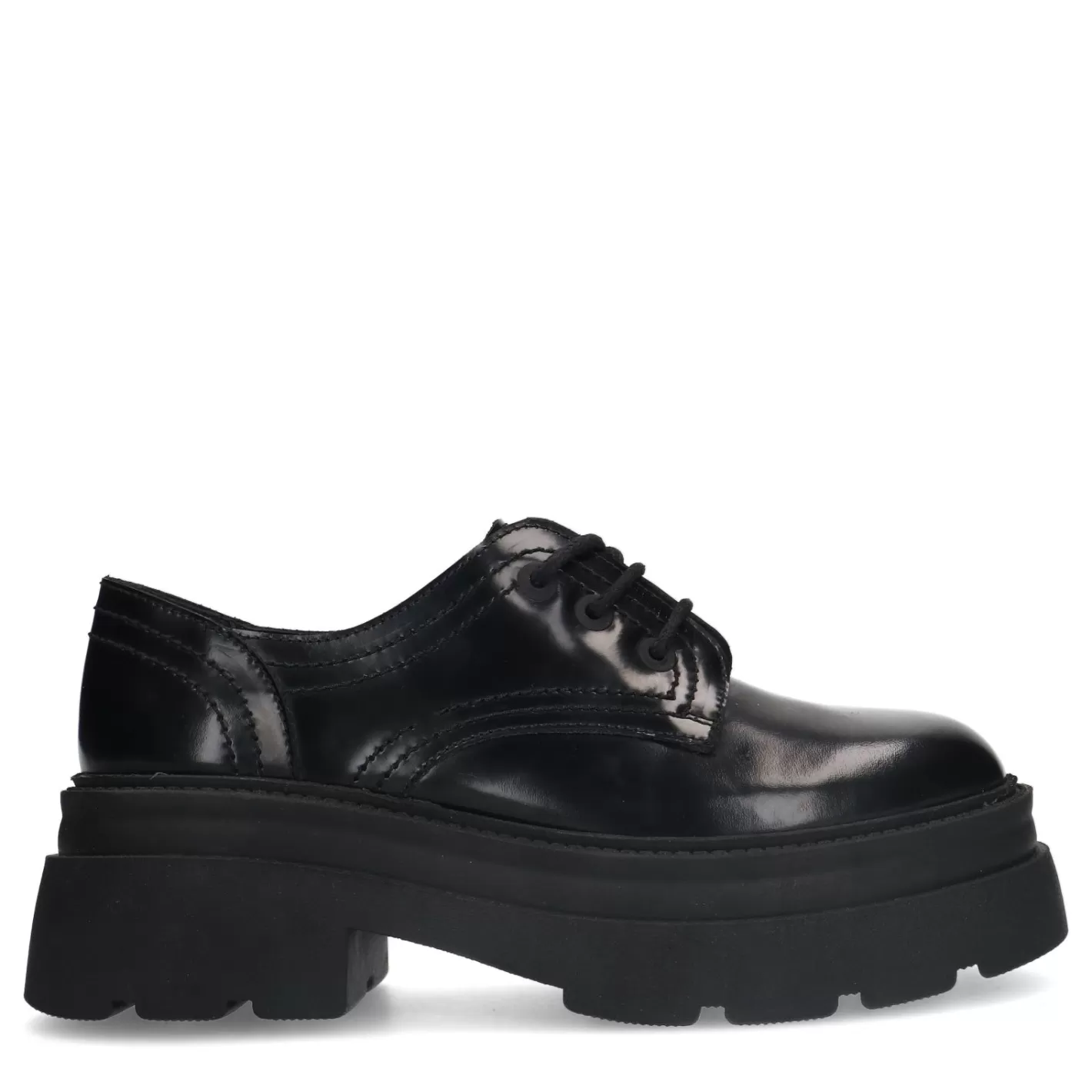 Chaussures À Lacets En Cuir - Noir<Sacha Discount