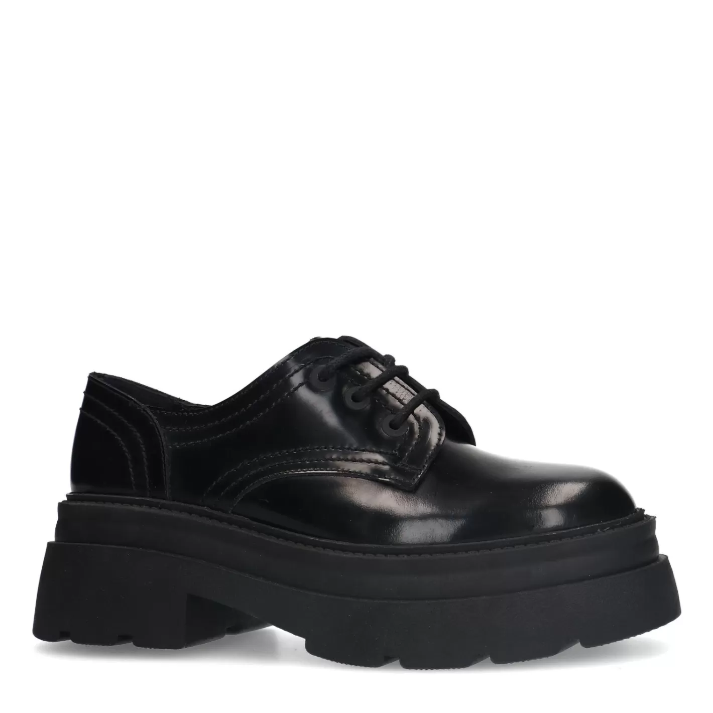 Chaussures À Lacets En Cuir - Noir<Sacha Discount