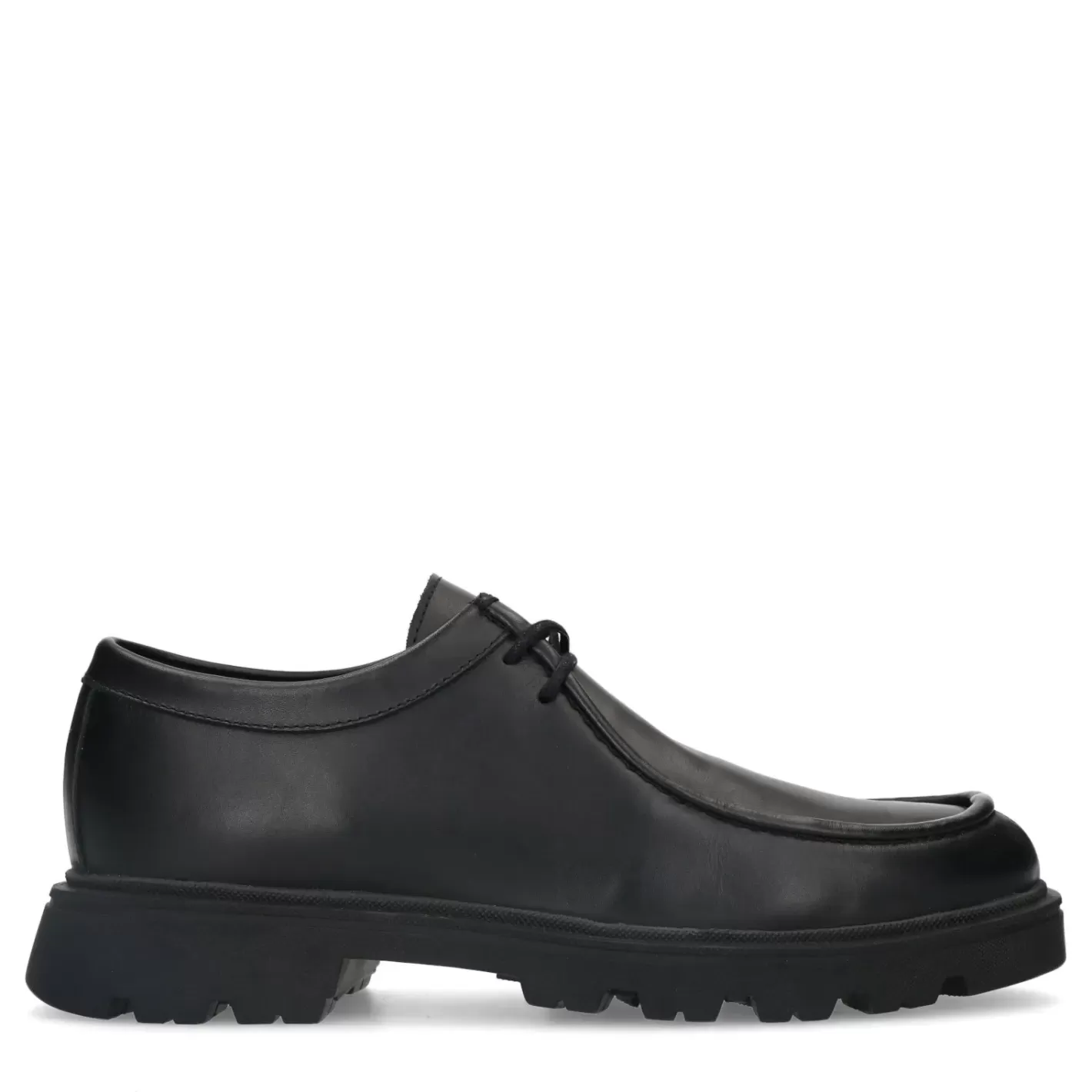 Chaussures À Lacets En Cuir Avec Grosse Semelle - Noir<Sacha Store