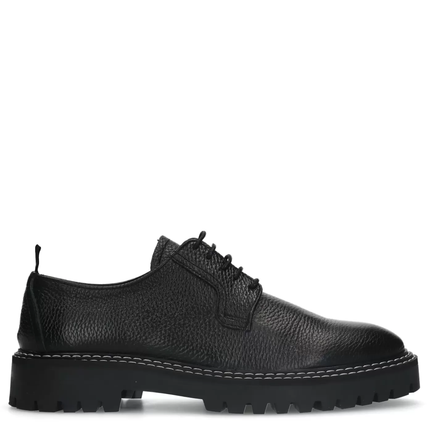 Chaussures À Lacets En Cuir Avec Semelle Chunky - Noir<Sacha Sale