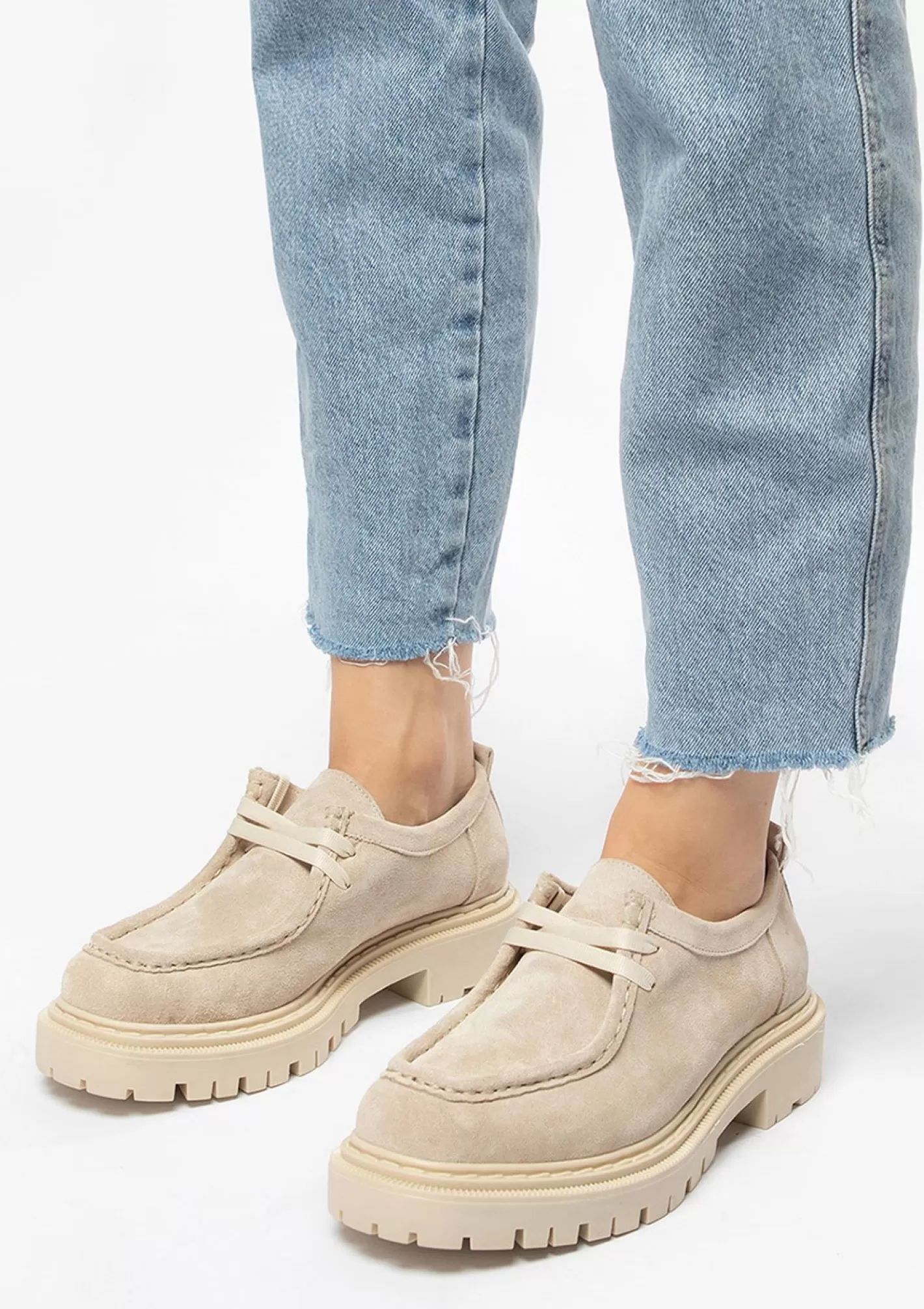 Chaussures À Lacets En Daim - Beige<Sacha Clearance