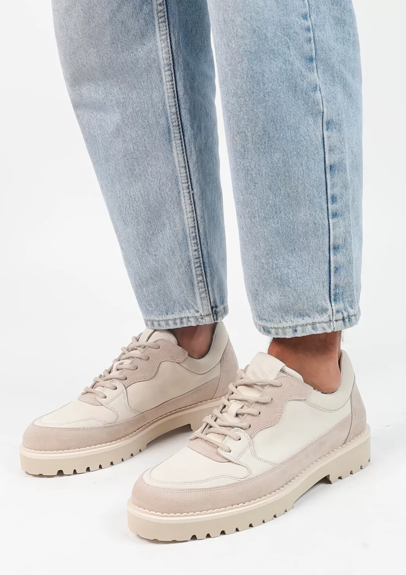 Chaussures À Lacets En Daim - Blanc Casse<Sacha Best Sale