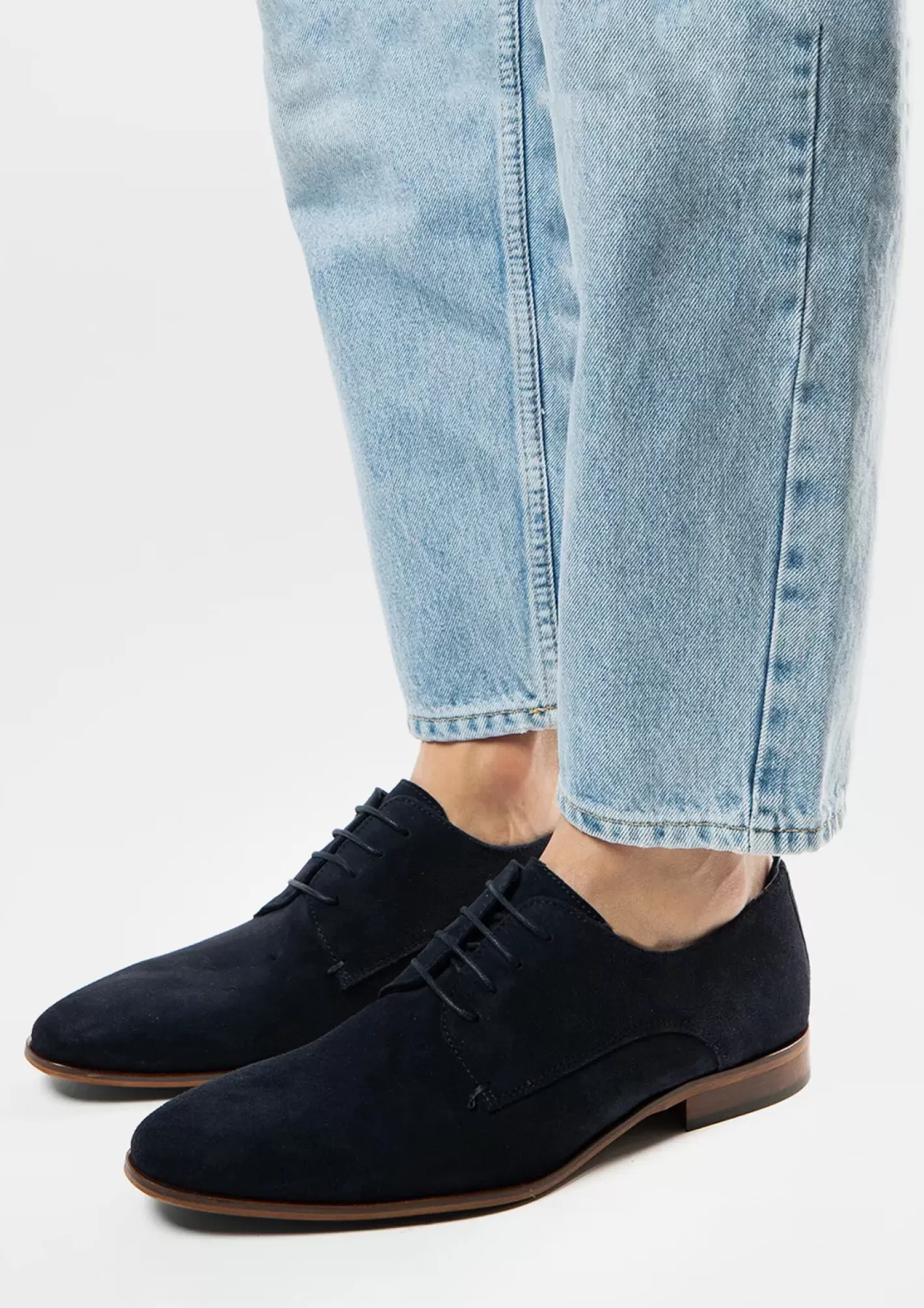 Chaussures À Lacets En Daim - Bleu Fonce<Sacha Cheap