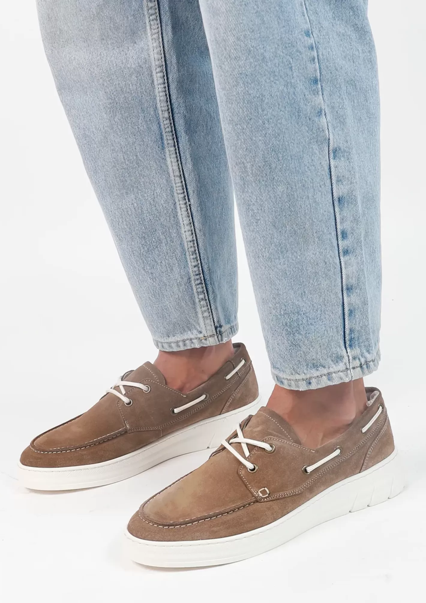 Chaussures À Lacets En Daim - Taupe<Sacha Cheap